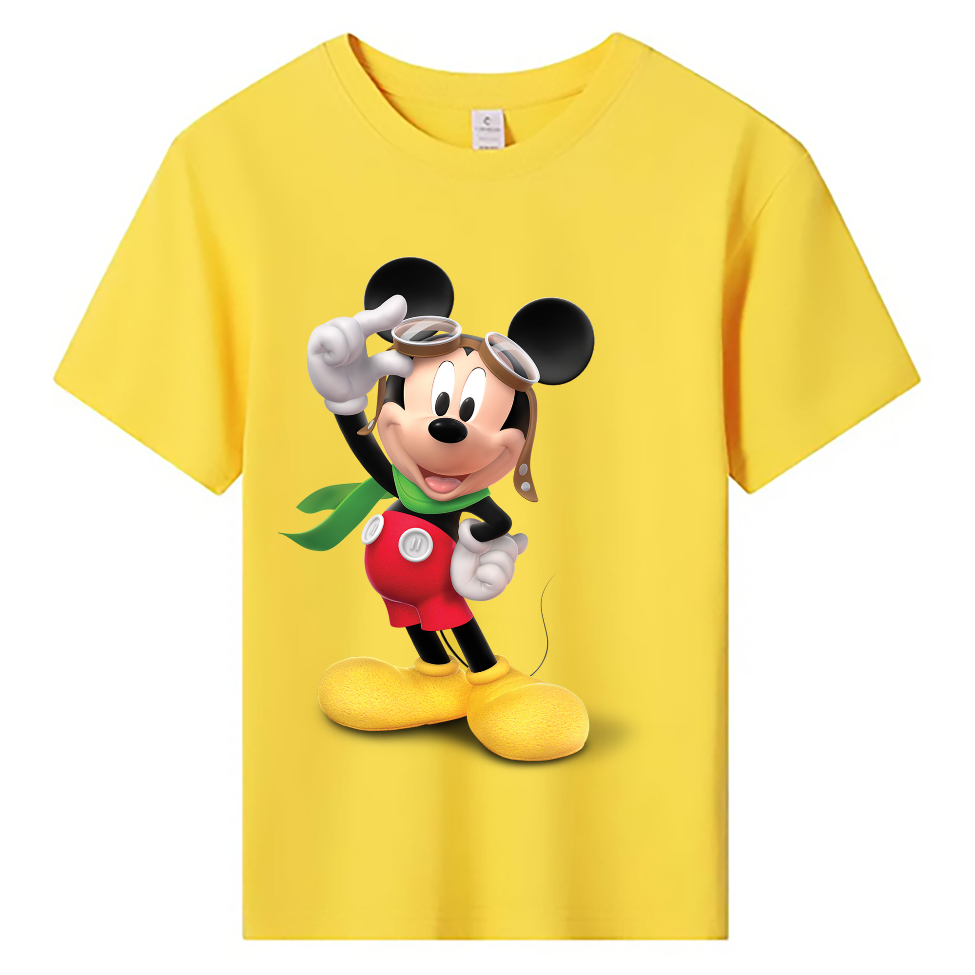 ミッキーマウス Mickey Mouse 綿100％キッズTシャツ（フロントプリント）