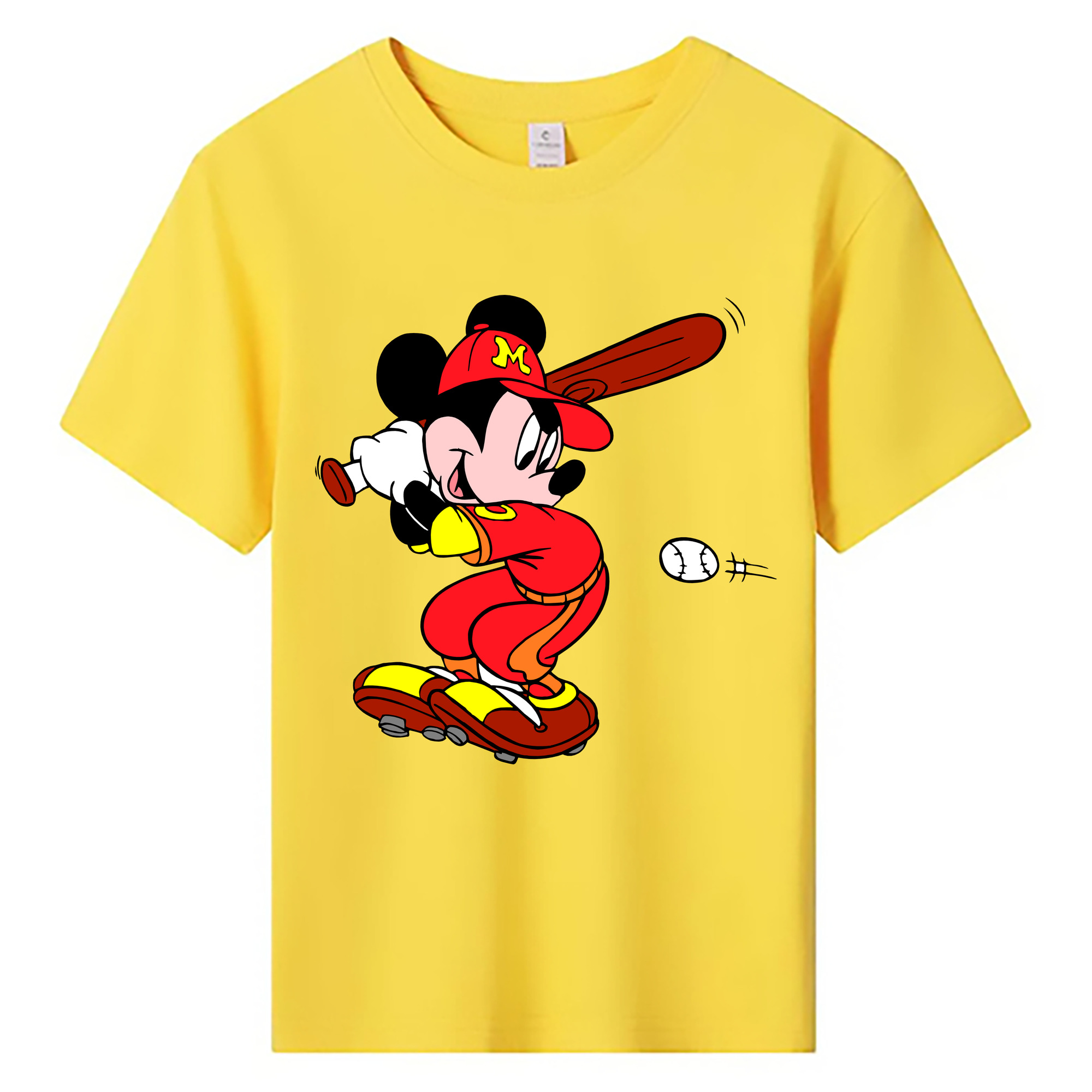 ミッキーマウス Mickey Mouse 綿100％キッズTシャツ（フロントプリント）