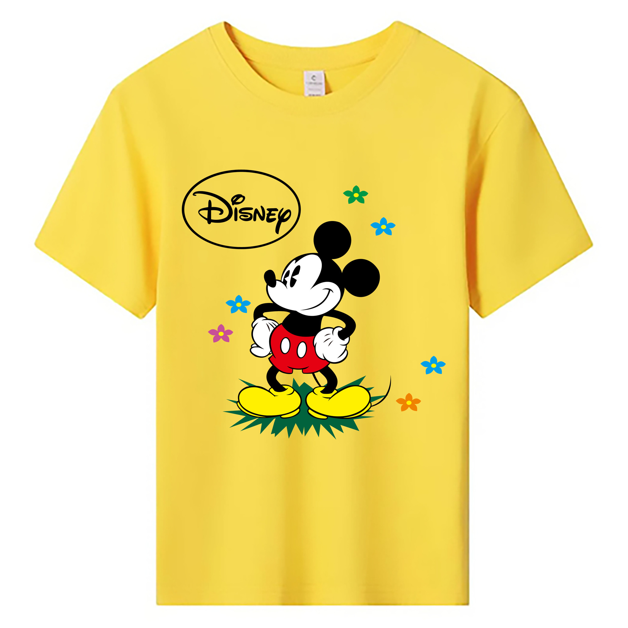 ミッキーマウス Mickey Mouse 綿100％キッズTシャツ（フロントプリント）