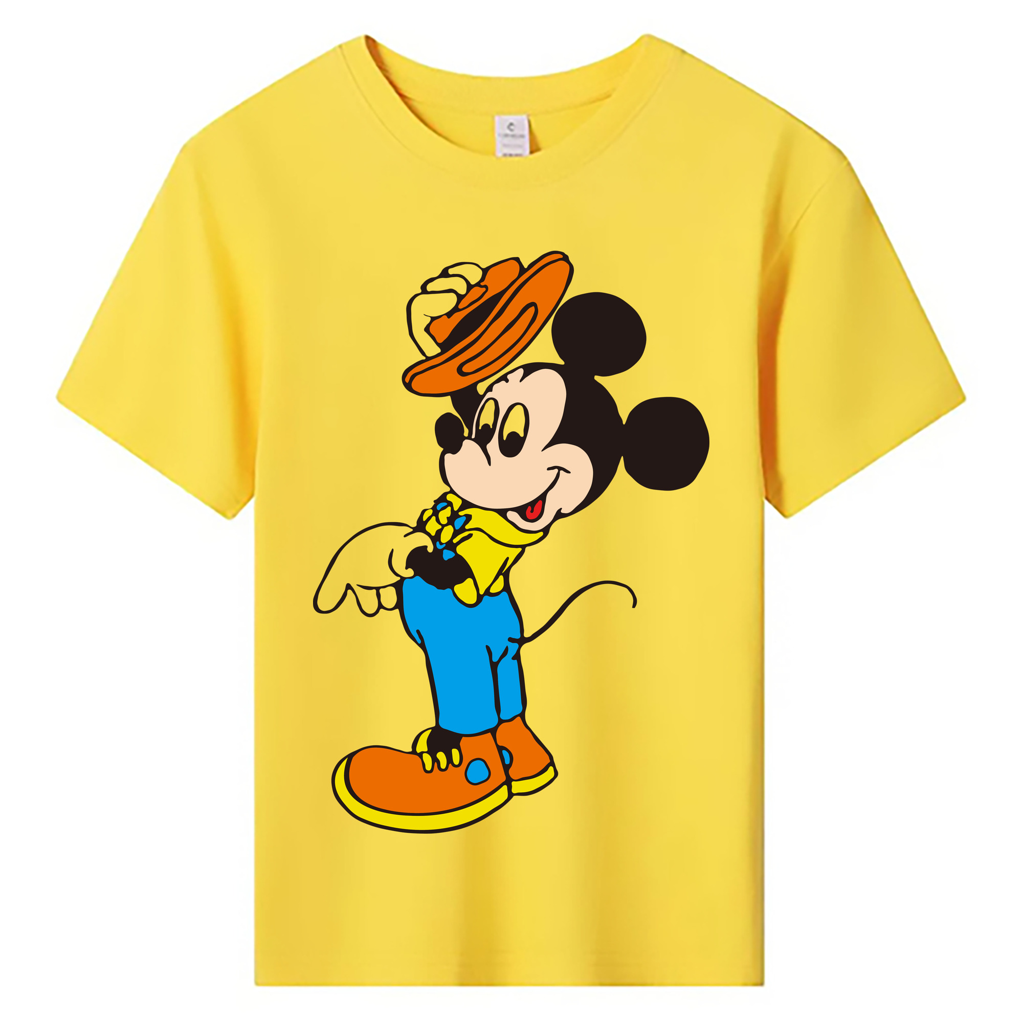 ミッキーマウス Mickey Mouse 綿100％キッズTシャツ（フロントプリント）