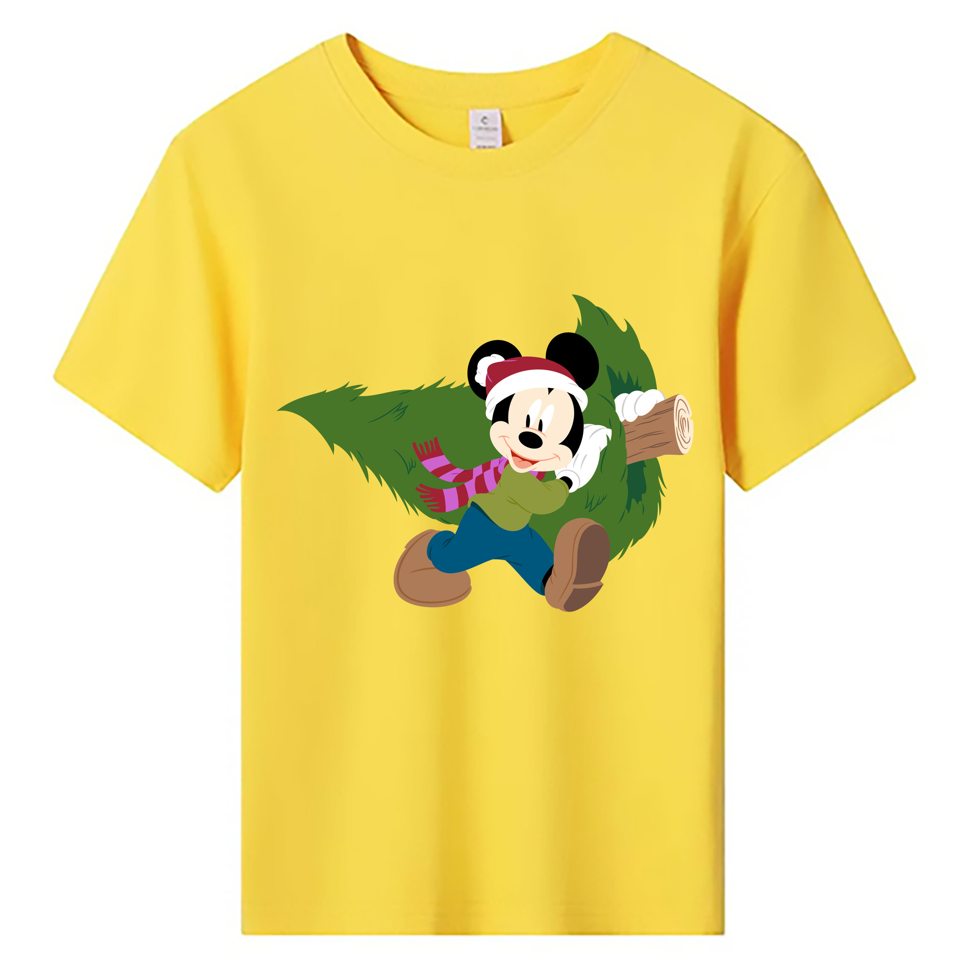ミッキーマウス Mickey Mouse 綿100％キッズTシャツ（フロントプリント）