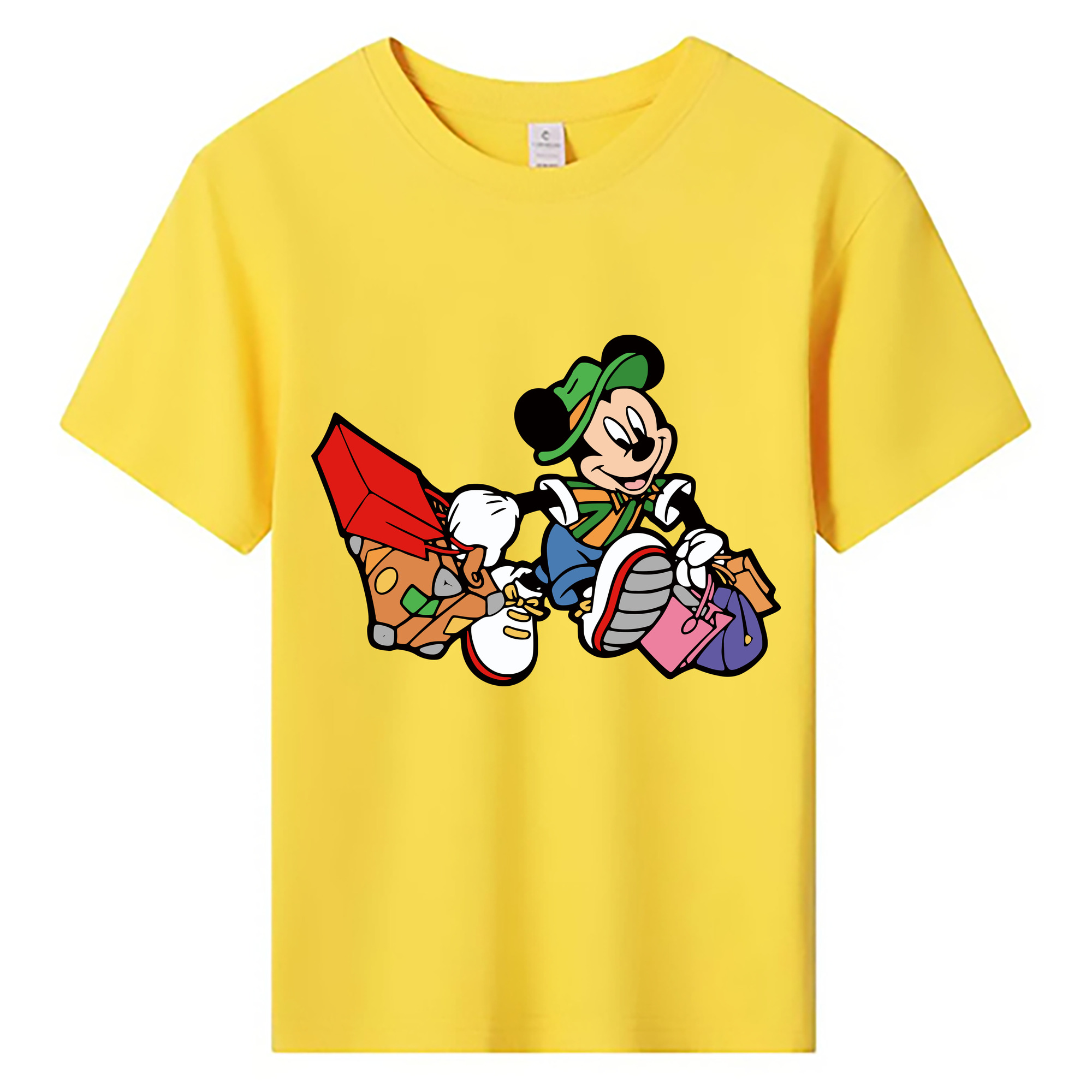 ミッキーマウス Mickey Mouse 綿100％キッズTシャツ（フロントプリント）