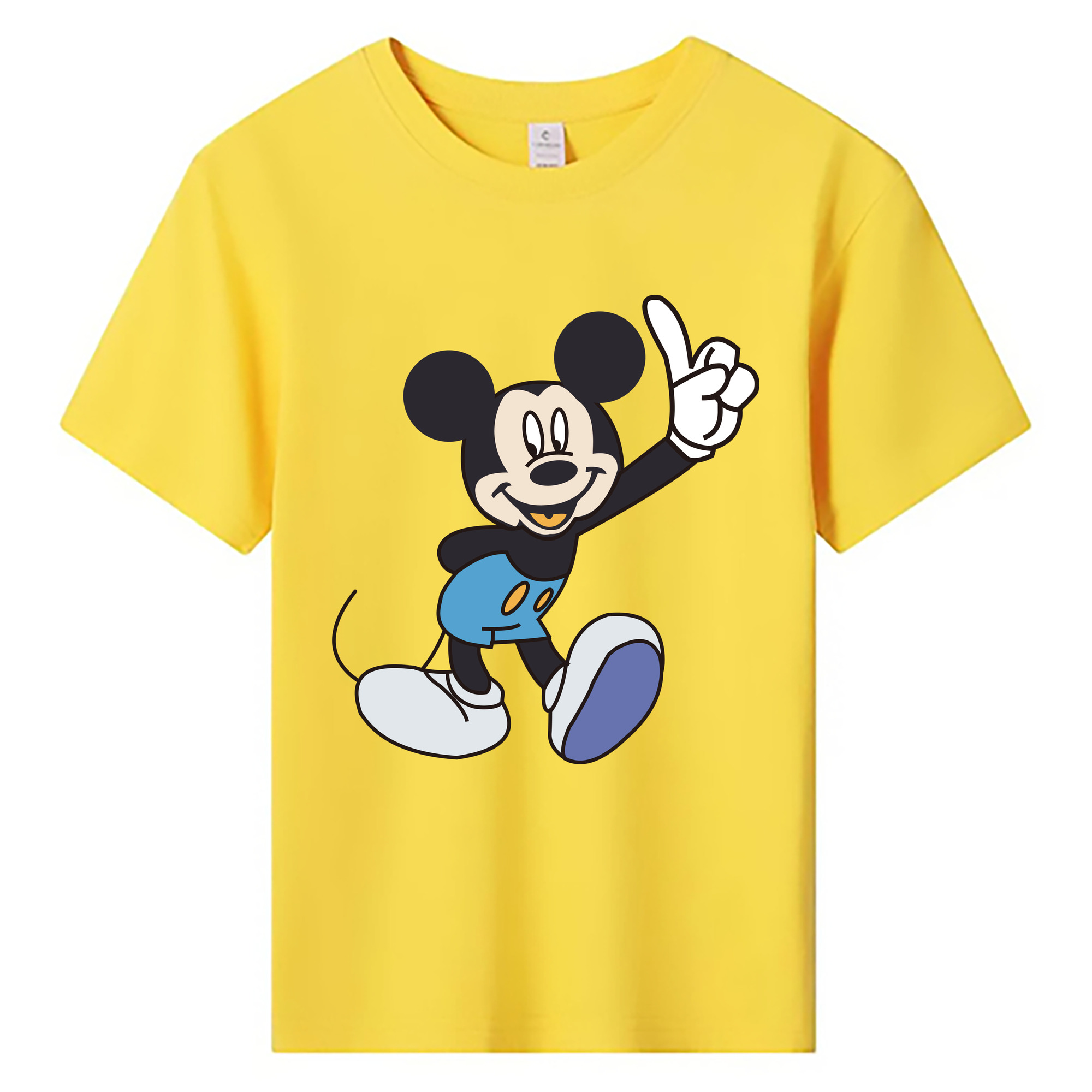 ミッキーマウス Mickey Mouse 綿100％キッズTシャツ（フロントプリント）