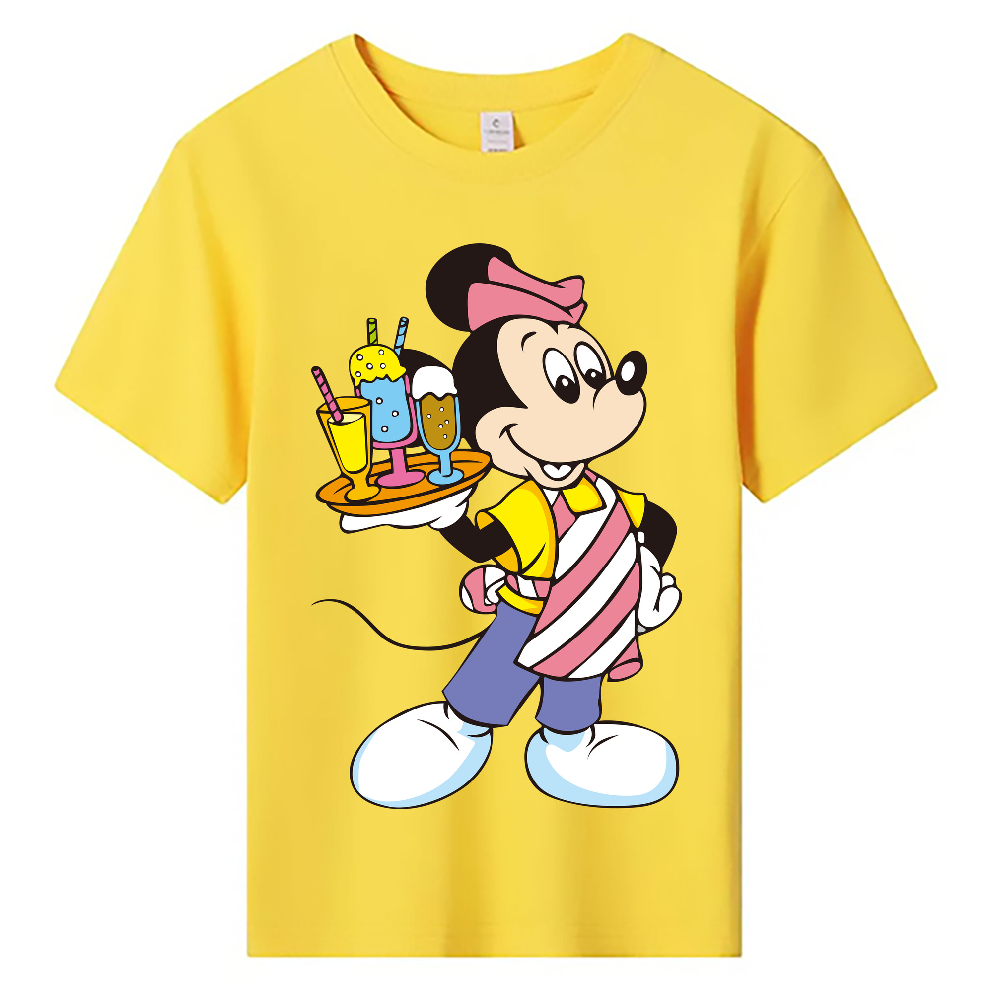ミッキーマウス Mickey Mouse 綿100％キッズTシャツ（フロントプリント）