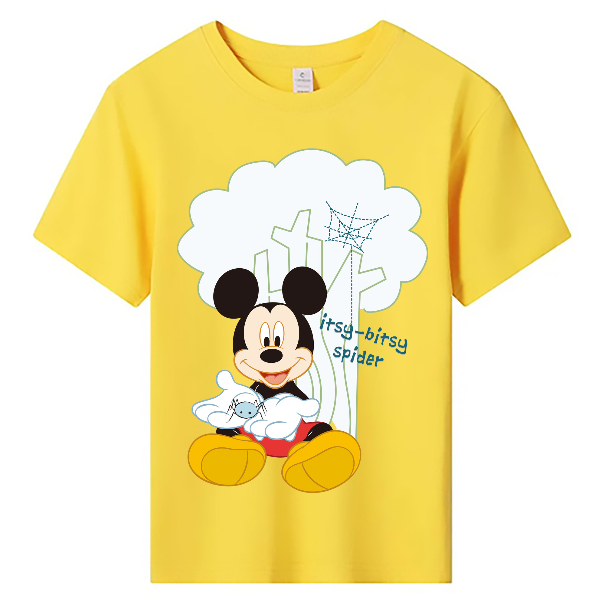 ミッキーマウス Mickey Mouse 綿100％キッズTシャツ（フロントプリント）