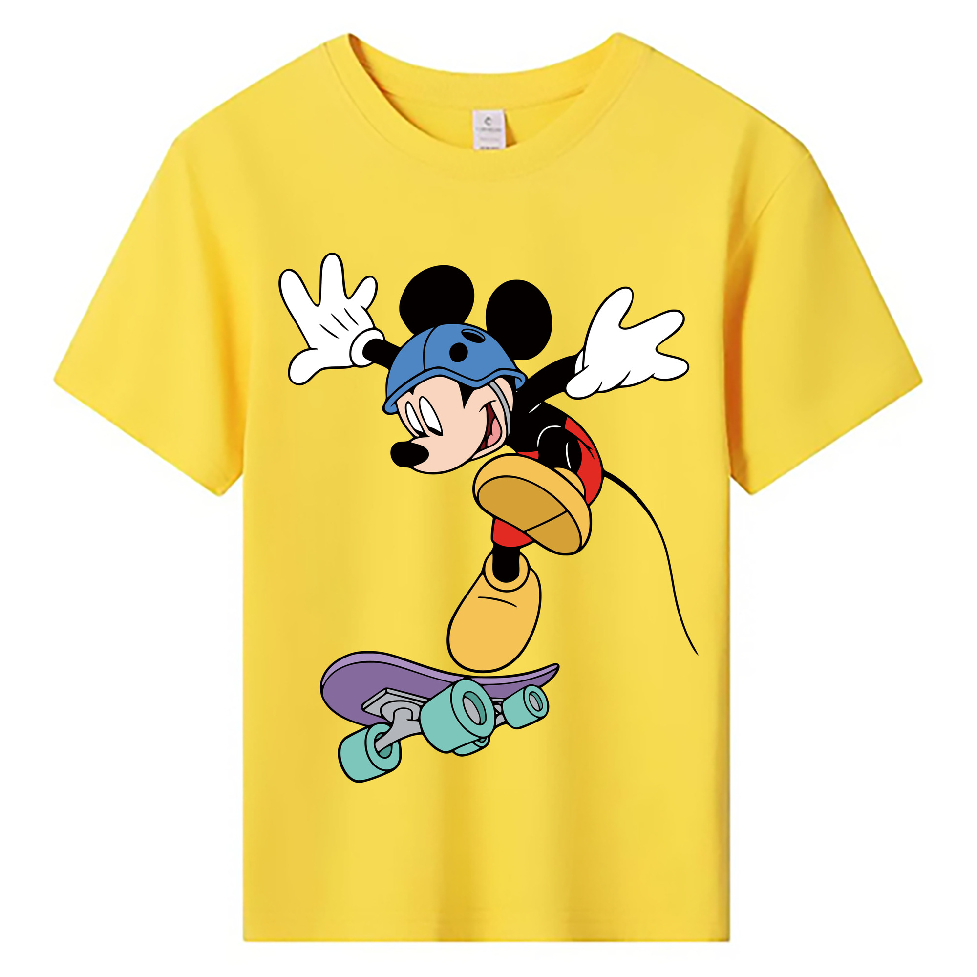 ミッキーマウス Mickey Mouse 綿100％キッズTシャツ（フロントプリント）