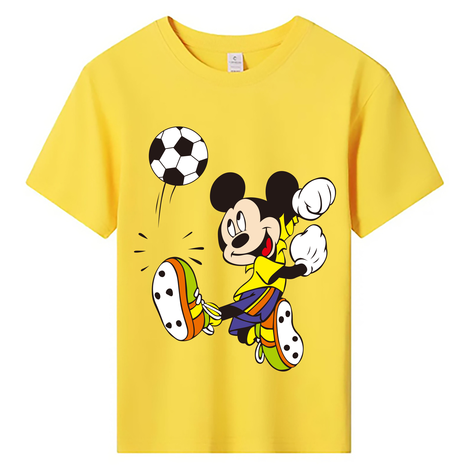 ミッキーマウス Mickey Mouse 綿100％キッズTシャツ（フロントプリント）