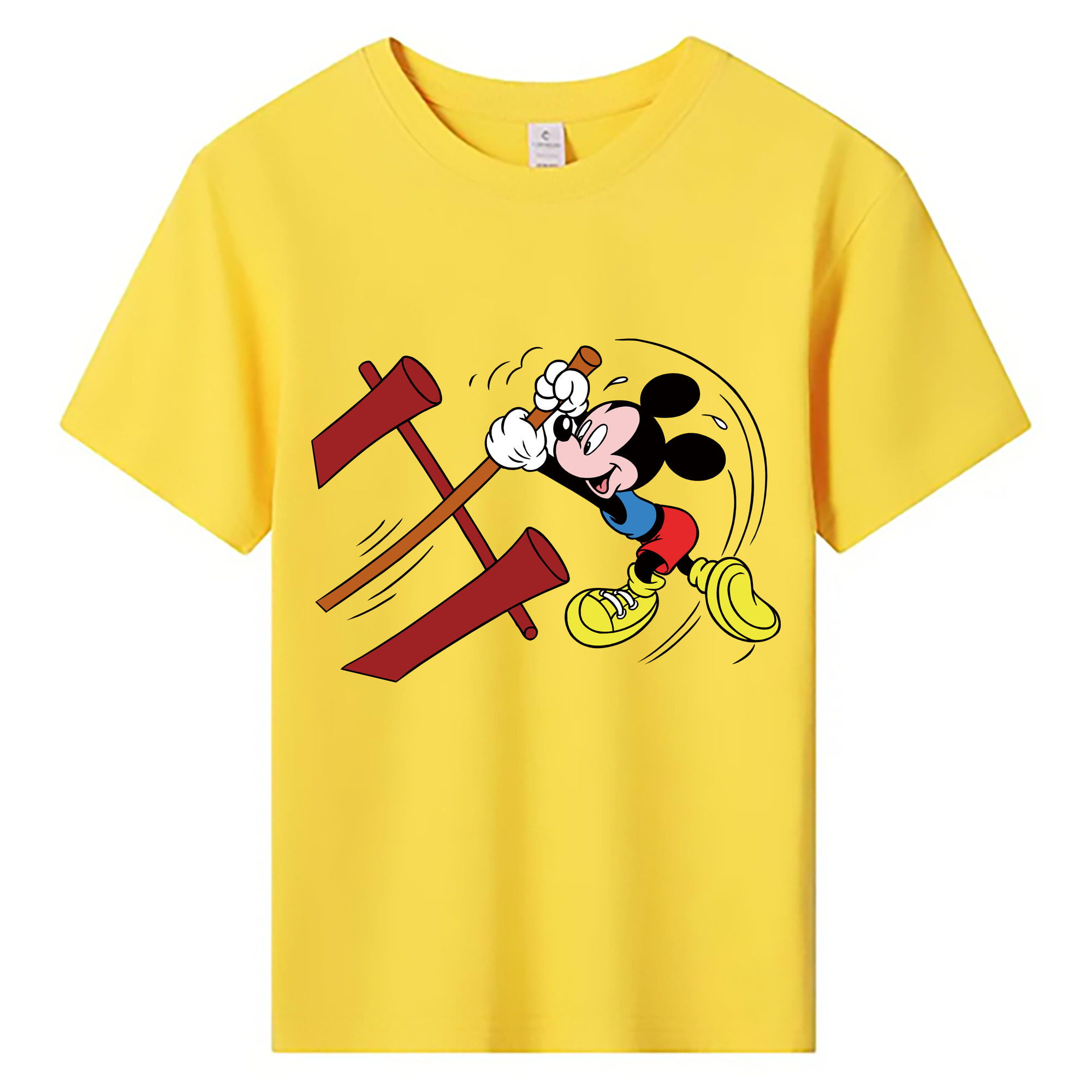 ミッキーマウス Mickey Mouse 綿100％キッズTシャツ（フロントプリント）