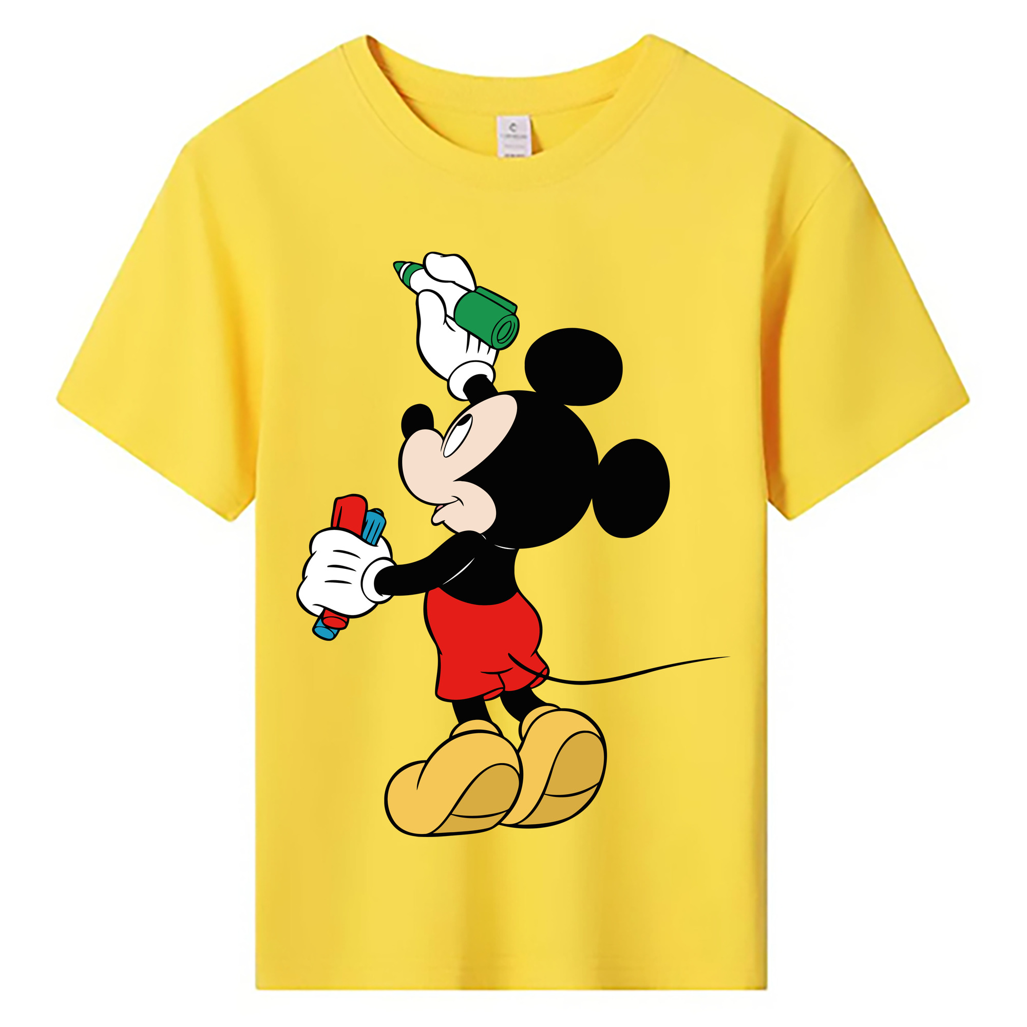 ミッキーマウス Mickey Mouse 綿100％キッズTシャツ（フロントプリント）