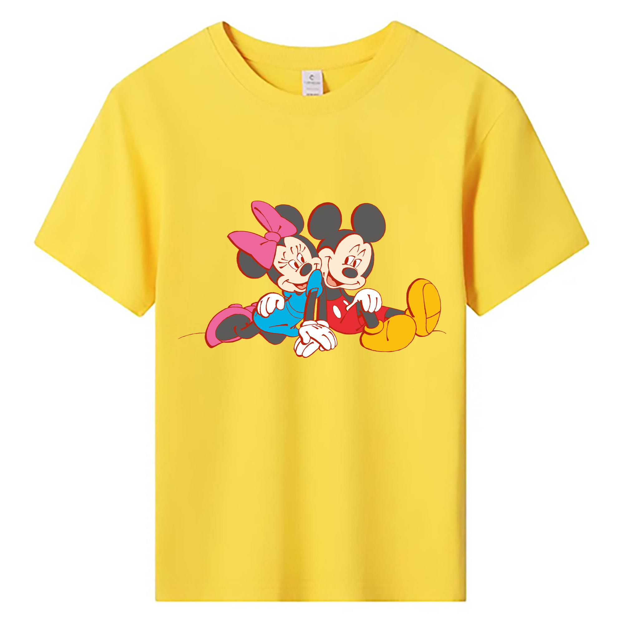 ミッキーマウス Mickey Mouse 綿100％キッズTシャツ（フロントプリント）