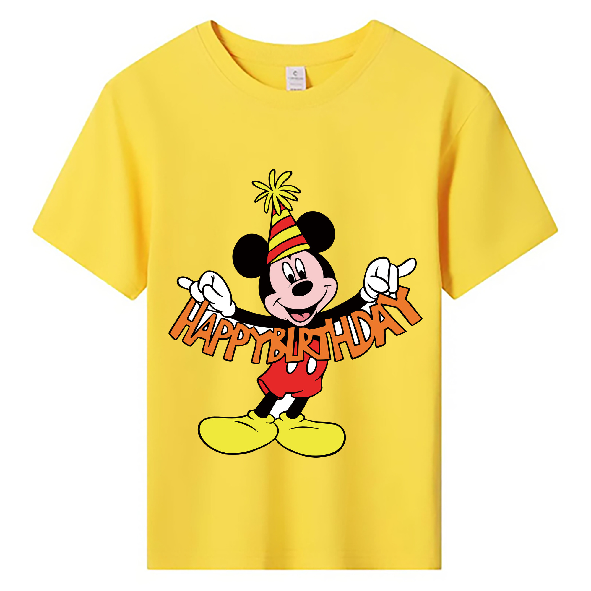 ミッキーマウス Mickey Mouse 綿100％キッズTシャツ（フロントプリント）
