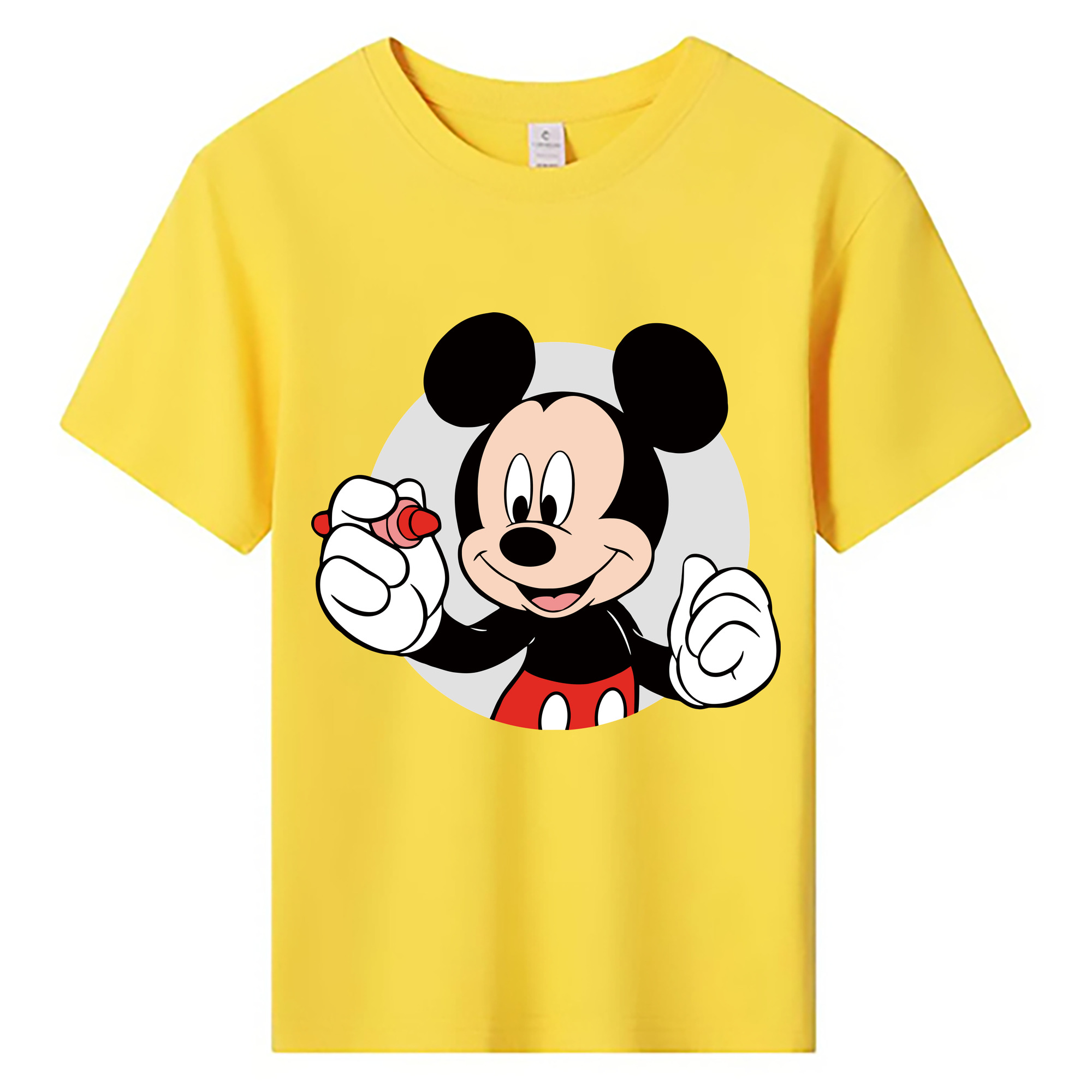 ミッキーマウス Mickey Mouse 綿100％キッズTシャツ（フロントプリント）