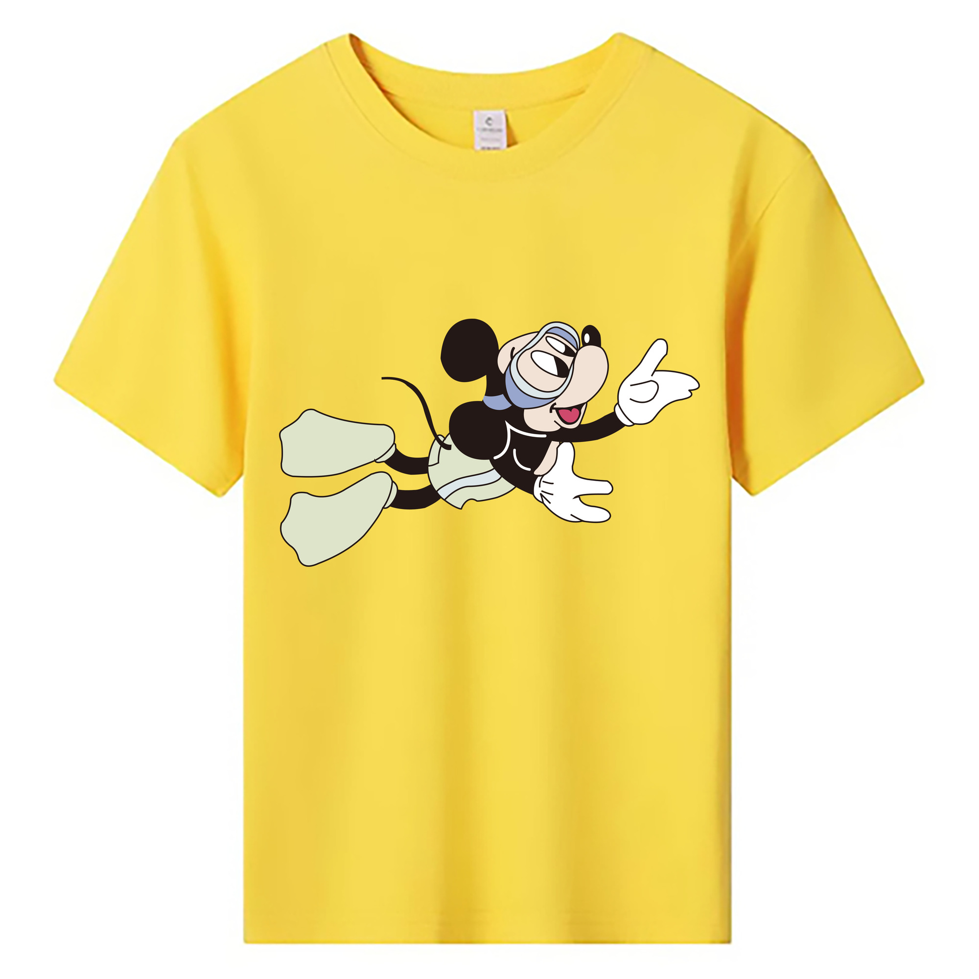 ミッキーマウス Mickey Mouse 綿100％キッズTシャツ（フロントプリント）