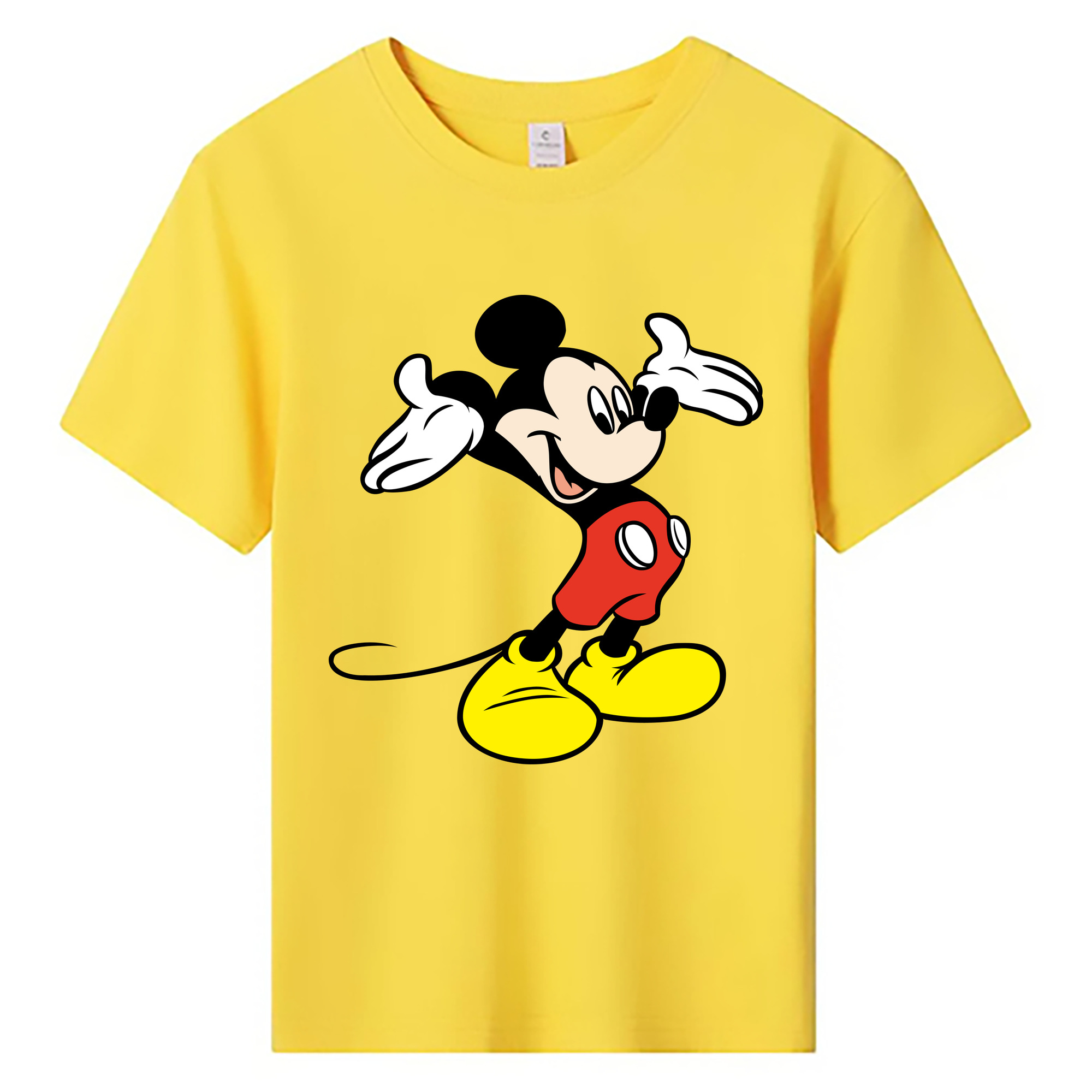 ミッキーマウス Mickey Mouse 綿100％キッズTシャツ（フロントプリント）