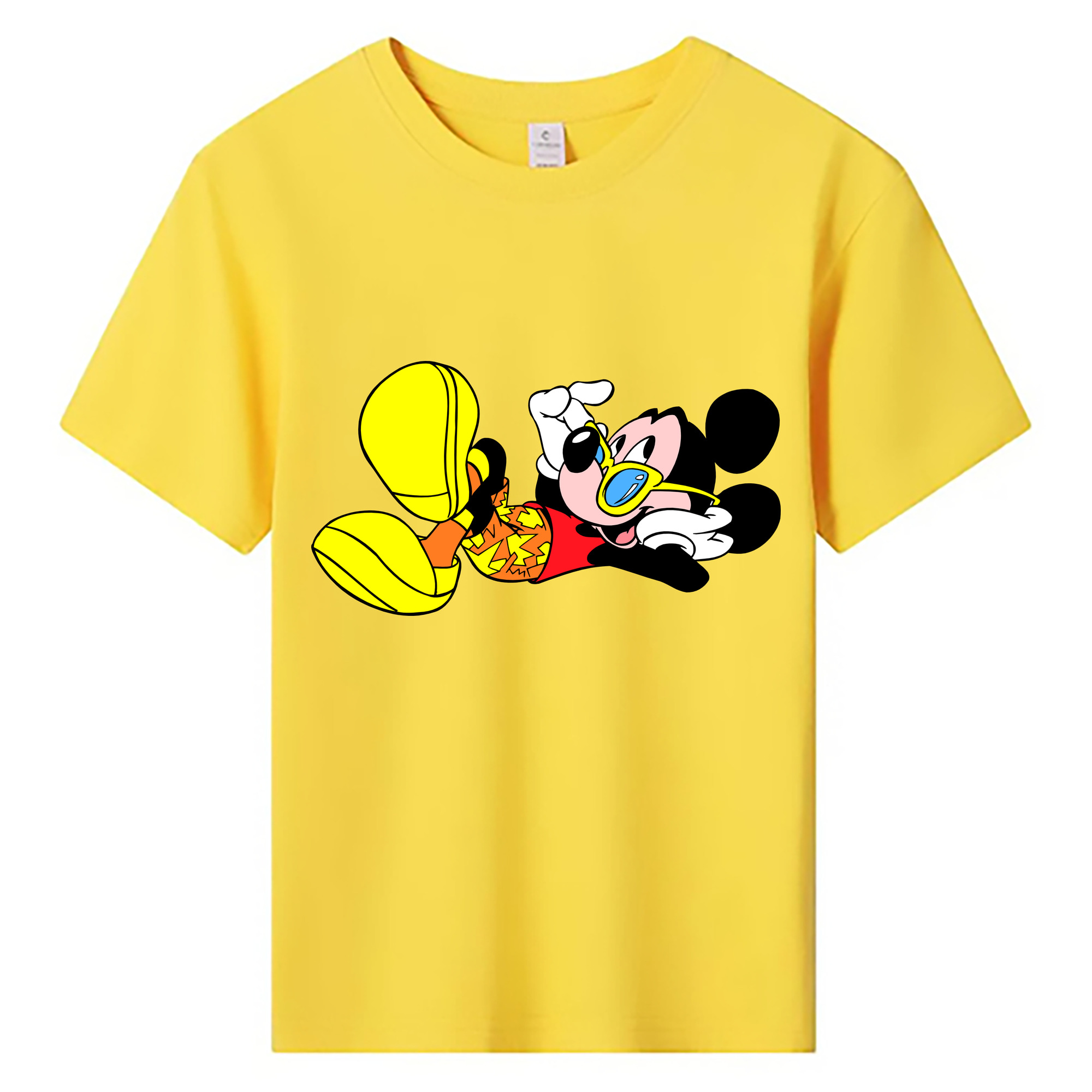 ミッキーマウス Mickey Mouse 綿100％キッズTシャツ（フロントプリント）