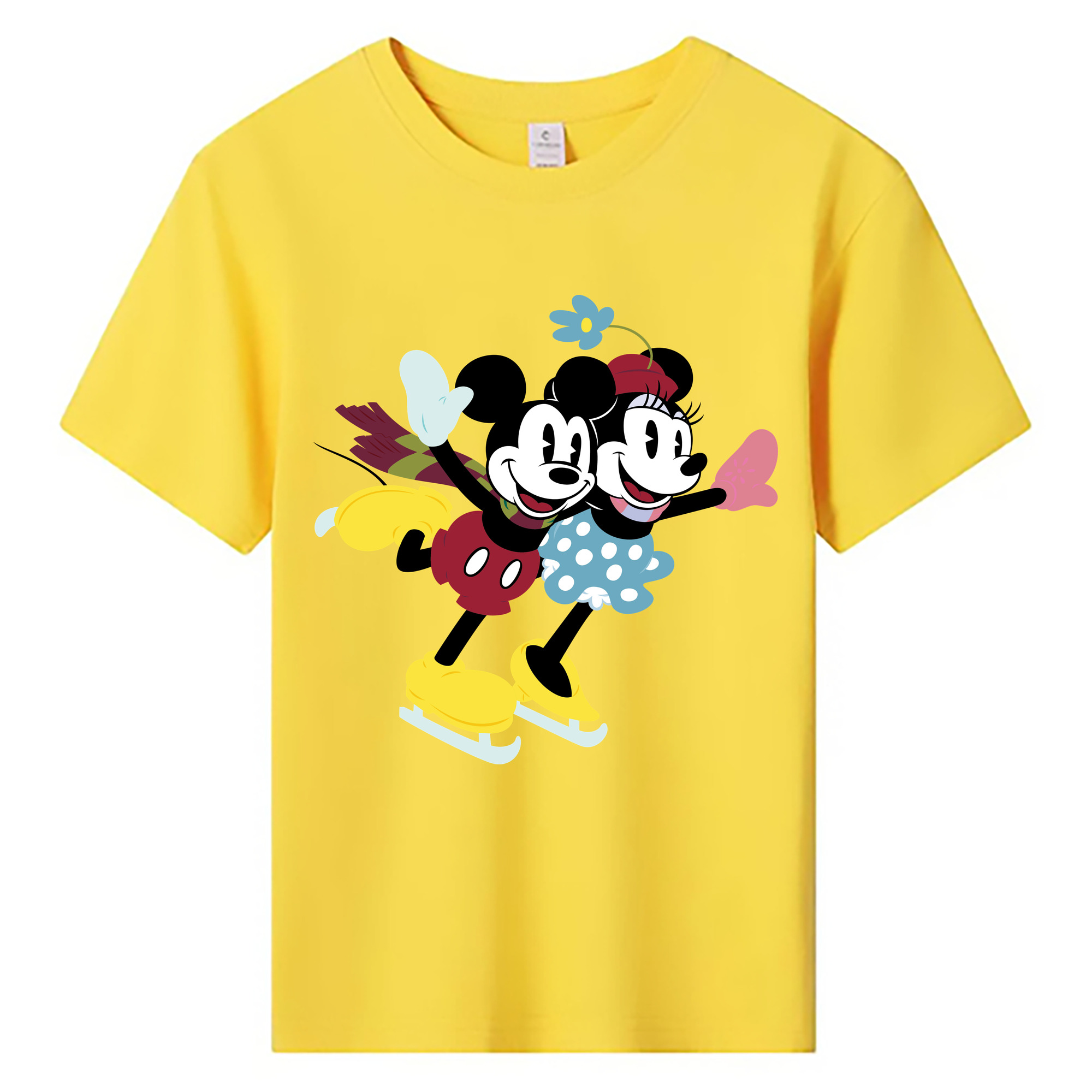 ミッキーマウス Mickey Mouse 綿100％キッズTシャツ（フロントプリント）