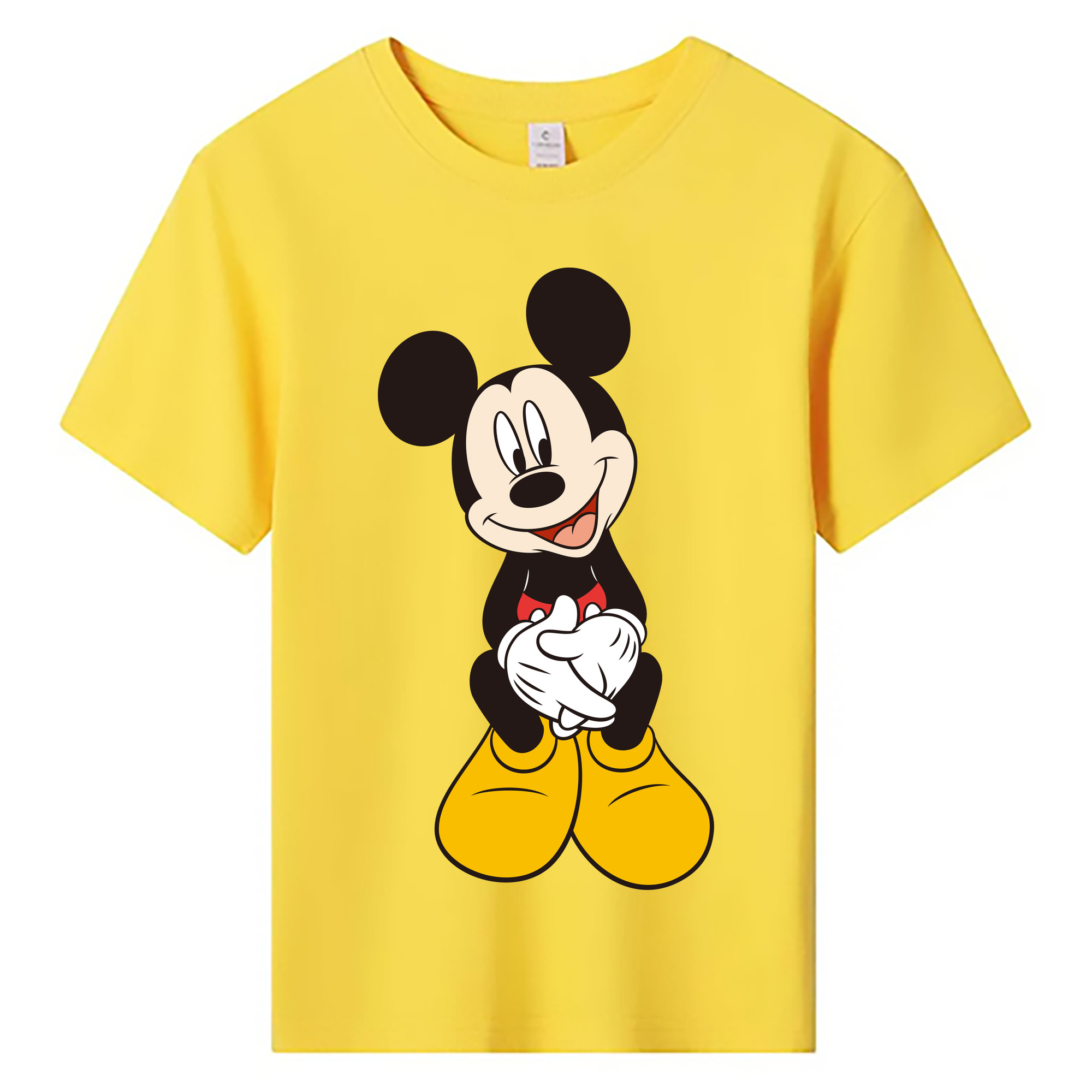 ミッキーマウス Mickey Mouse 綿100％キッズTシャツ（フロントプリント）