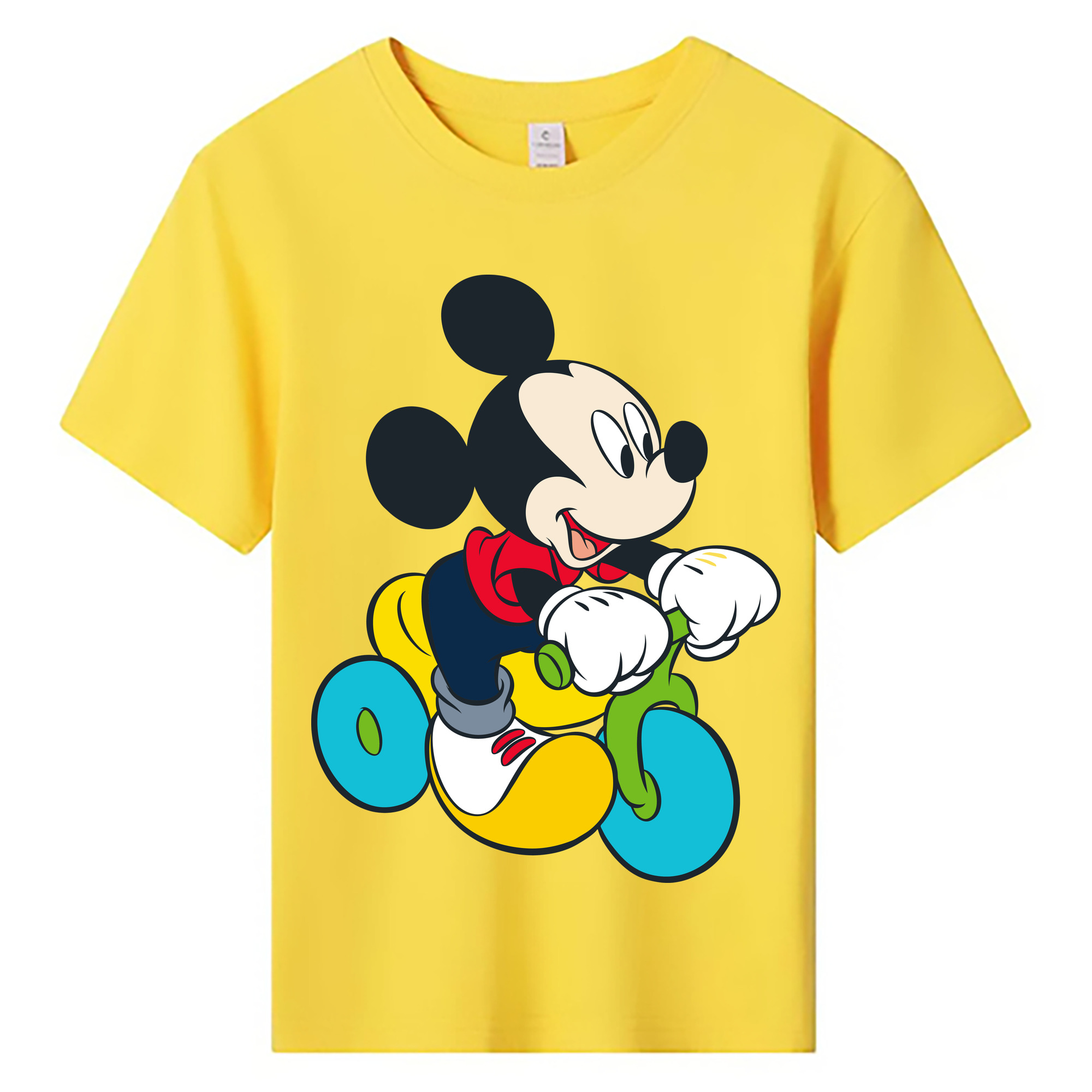 ミッキーマウス Mickey Mouse 綿100％キッズTシャツ（フロントプリント）