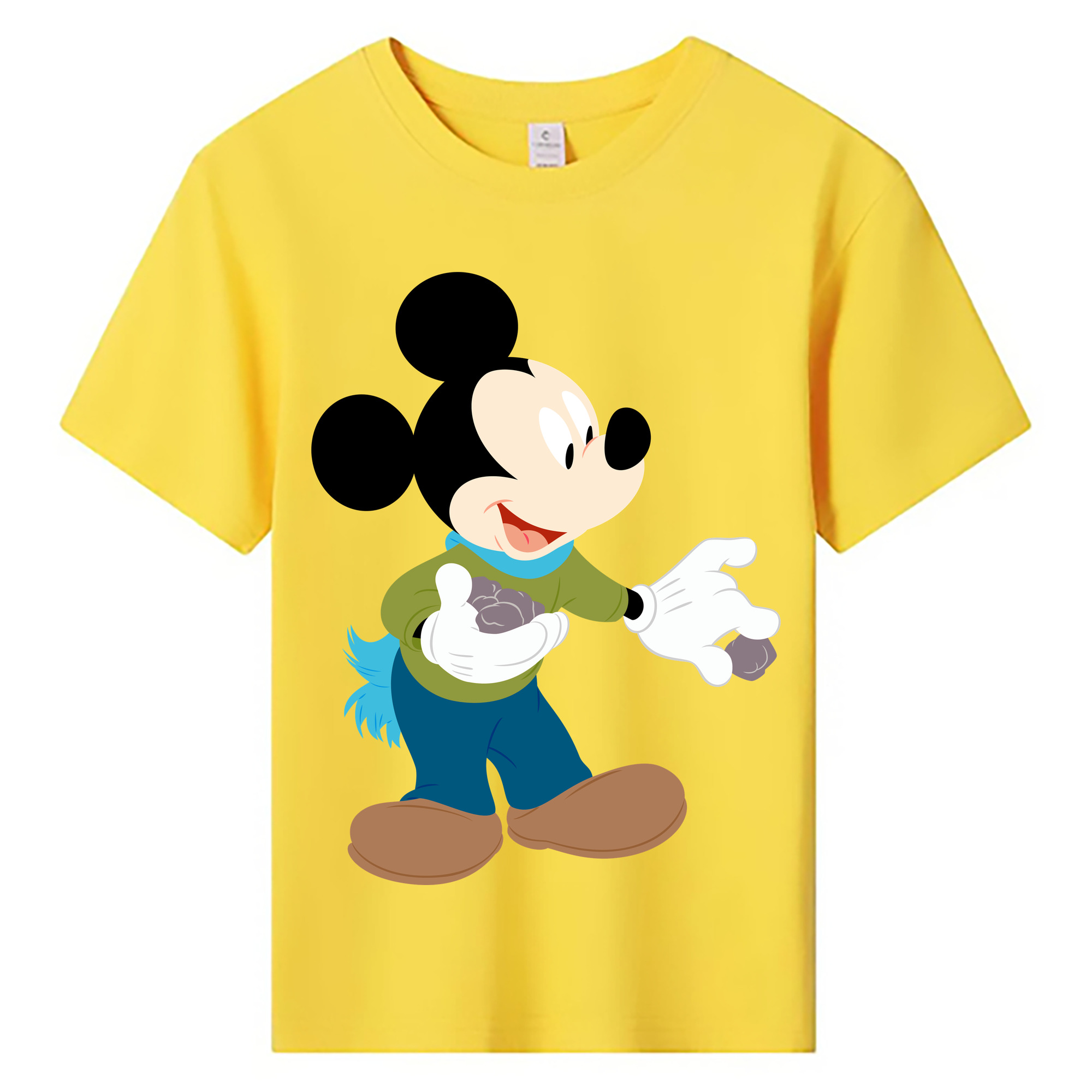 ミッキーマウス Mickey Mouse 綿100％キッズTシャツ（フロントプリント）