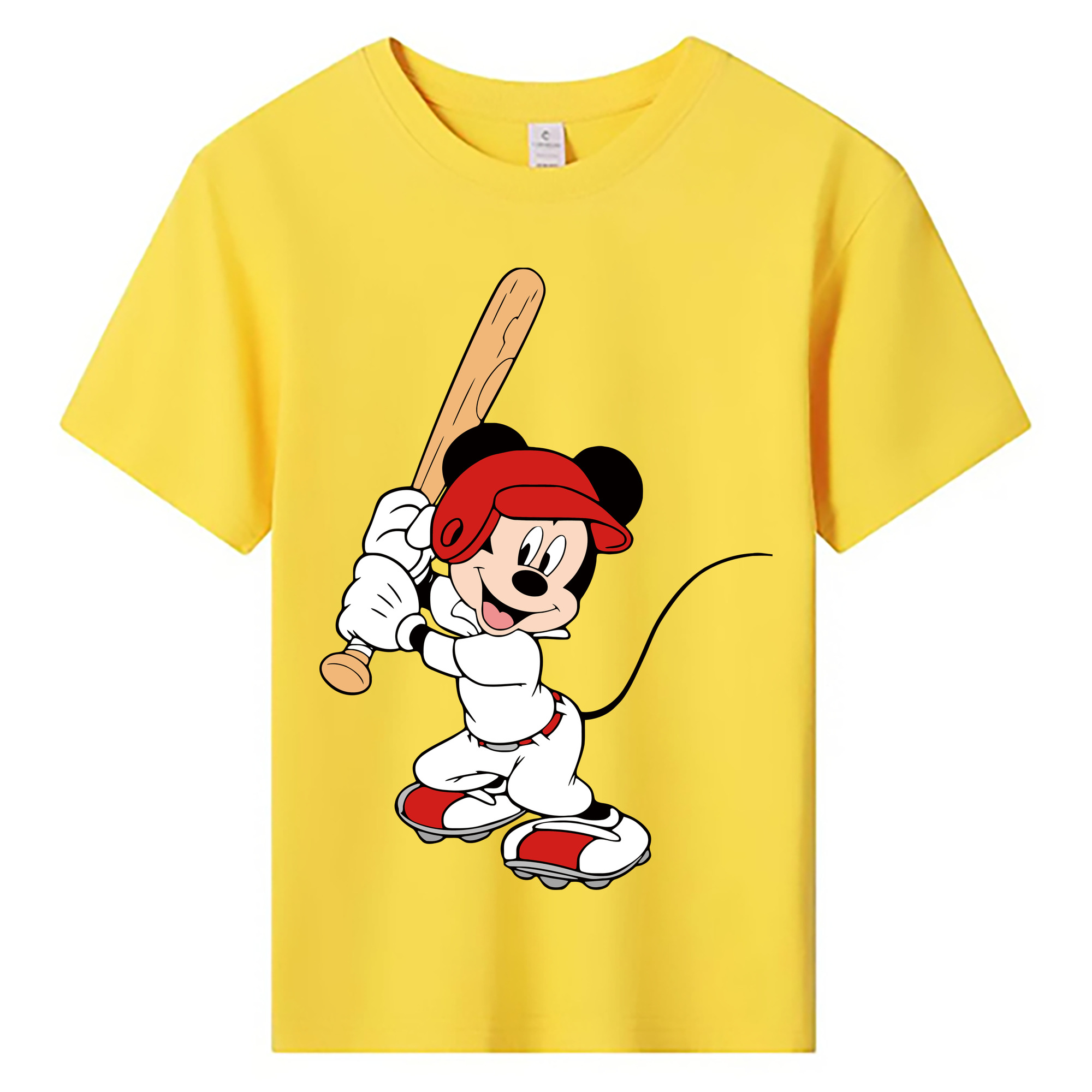 ミッキーマウス Mickey Mouse 綿100％キッズTシャツ（フロントプリント）