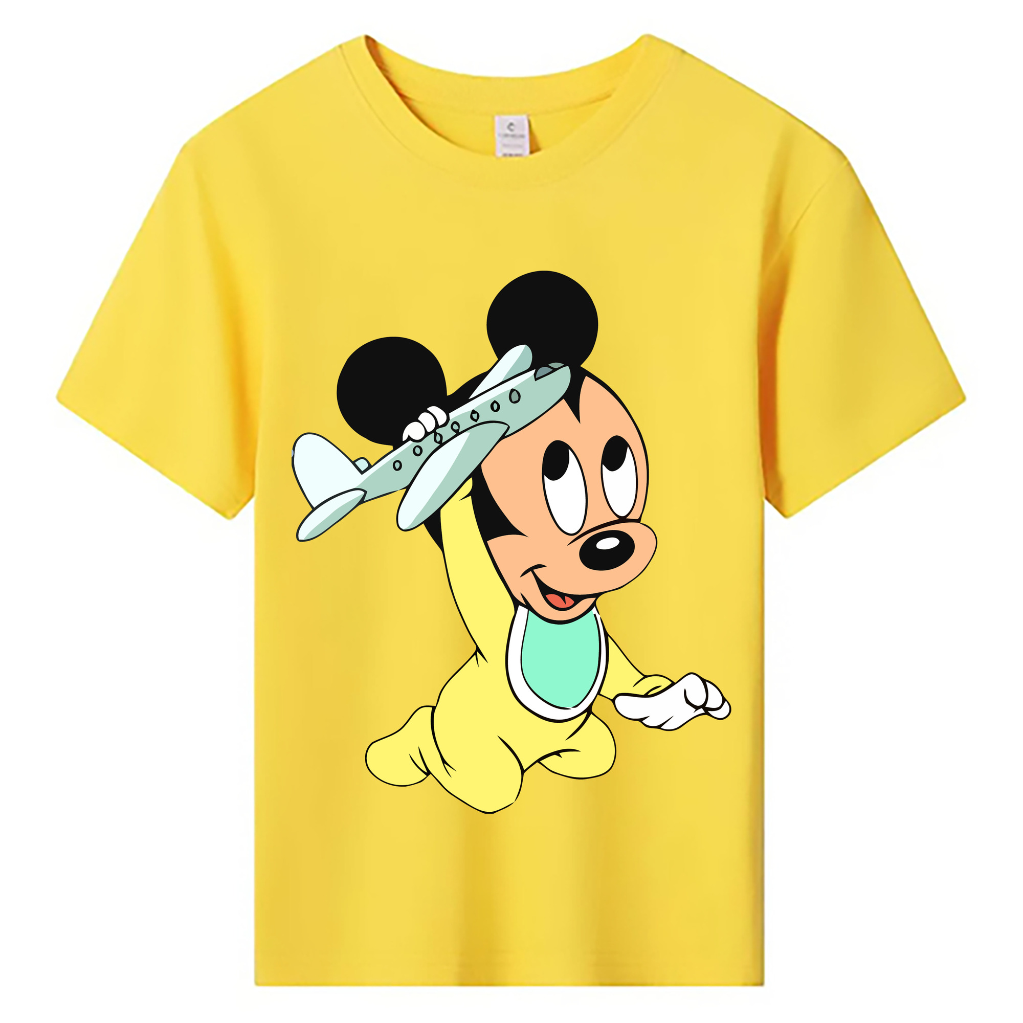 ミッキーマウス Mickey Mouse 綿100％キッズTシャツ（フロントプリント）