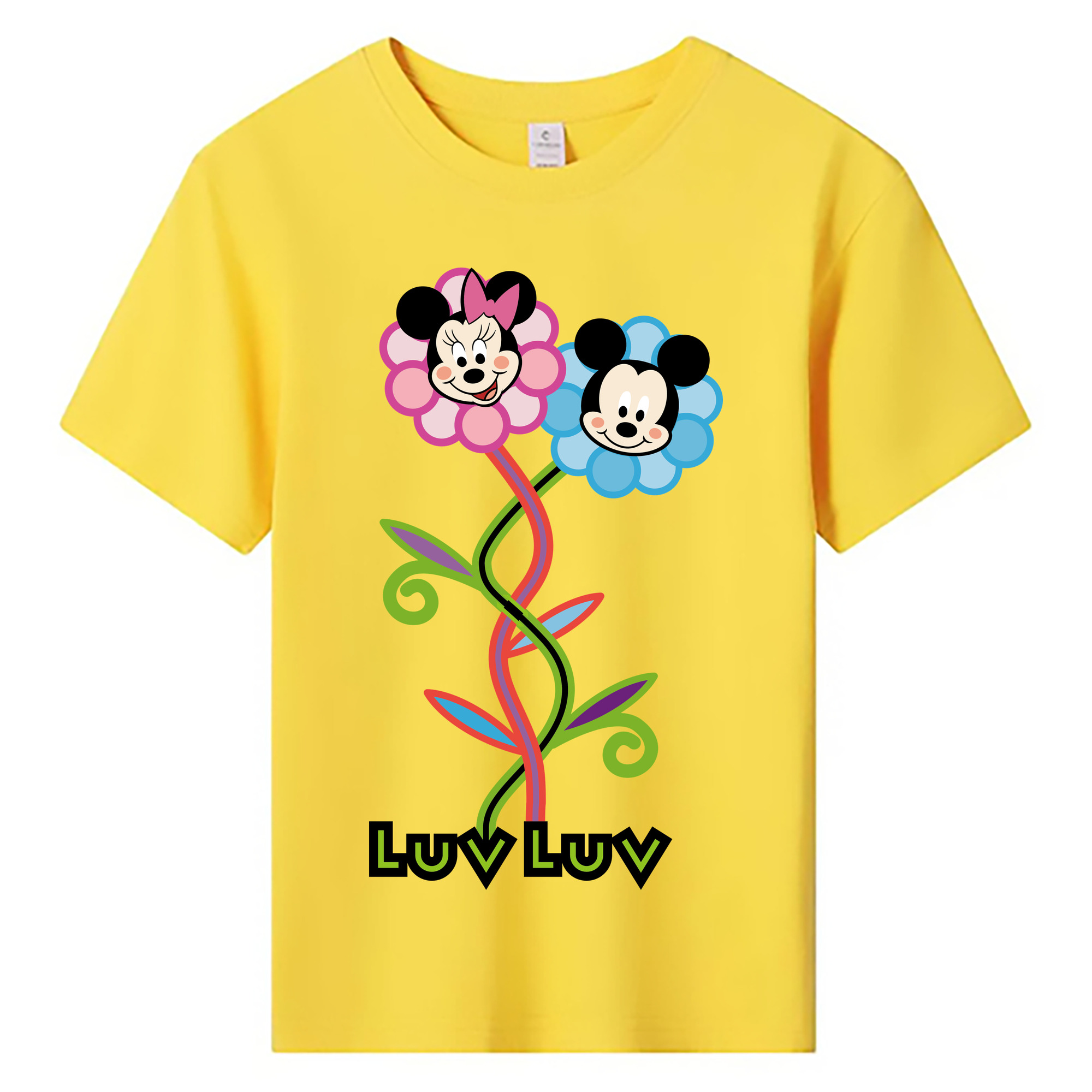 ミッキーマウス Mickey Mouse 綿100％キッズTシャツ（フロントプリント）