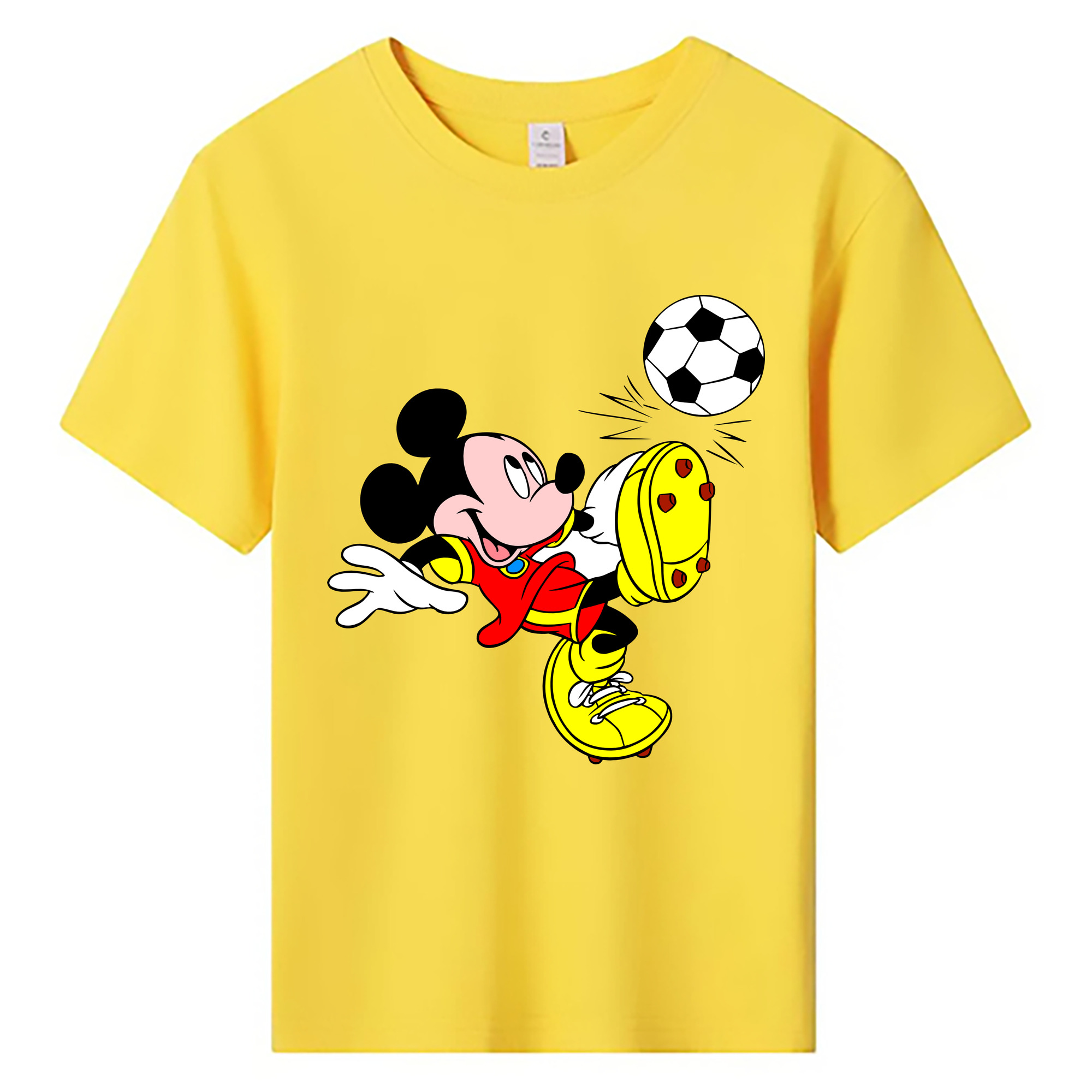 ミッキーマウス Mickey Mouse 綿100％キッズTシャツ（フロントプリント）