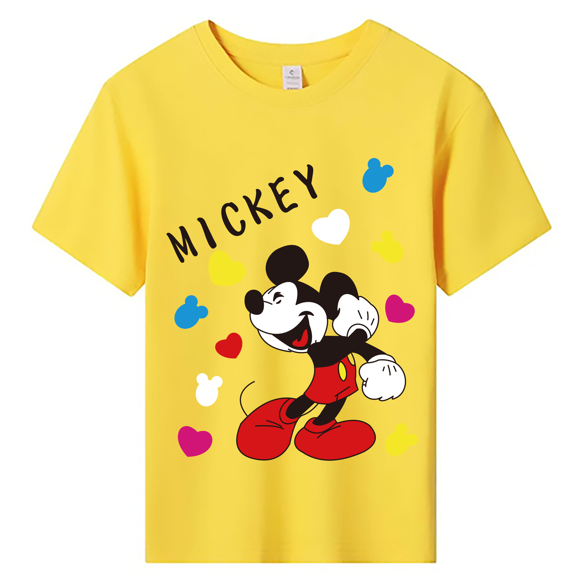 ミッキーマウス Mickey Mouse 綿100％キッズTシャツ（フロントプリント）