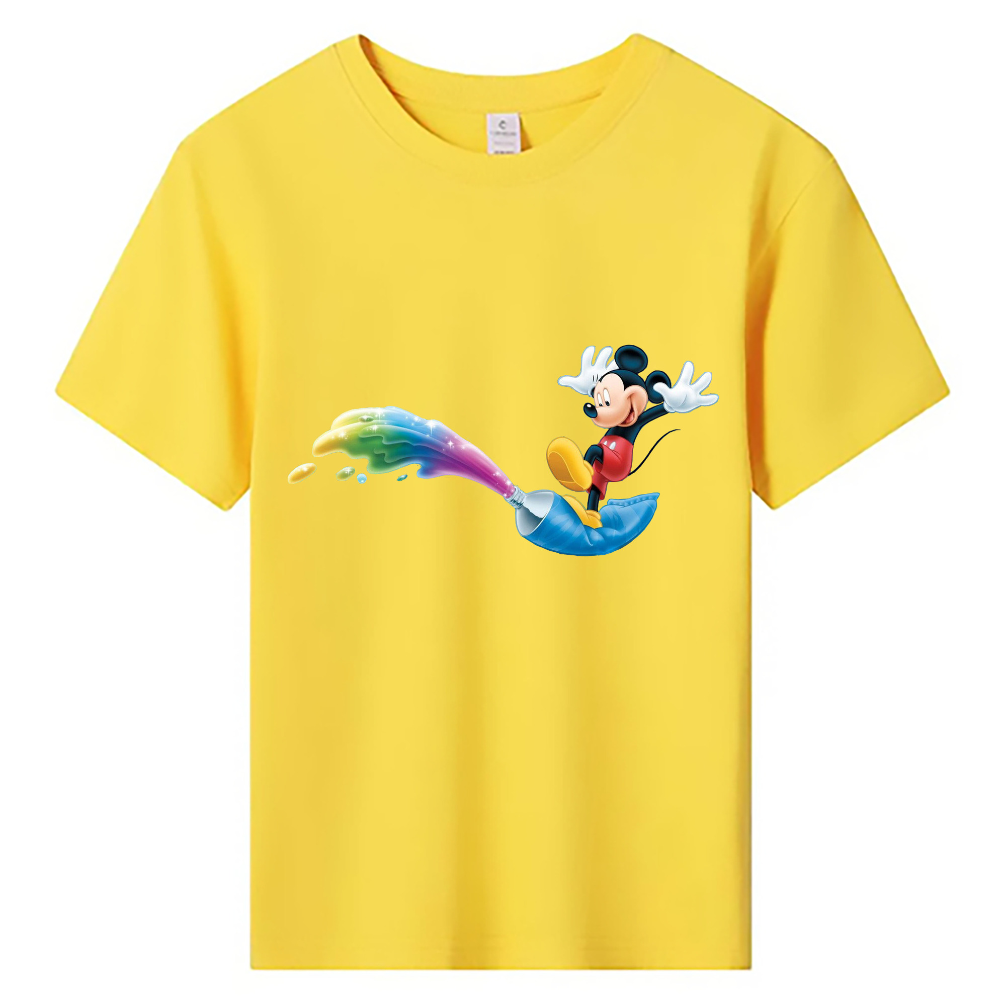 ミッキーマウス Mickey Mouse 綿100％キッズTシャツ（フロントプリント）
