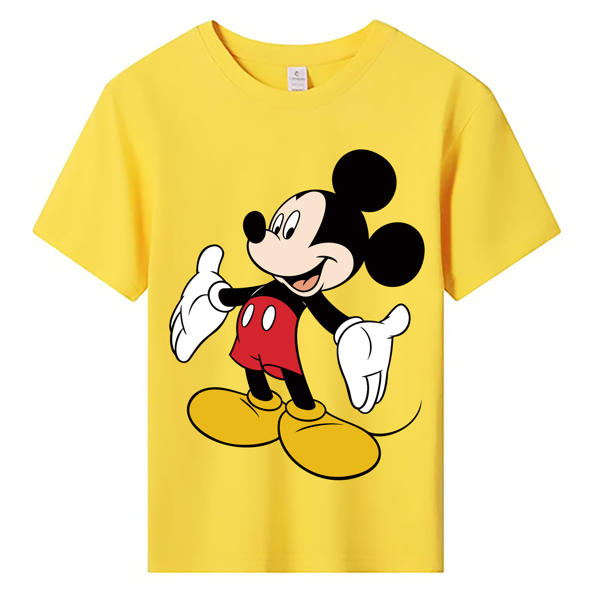 （画像用） ミッキーマウス Mickey Mouse 綿100％キッズTシャツ（フロントプリント）