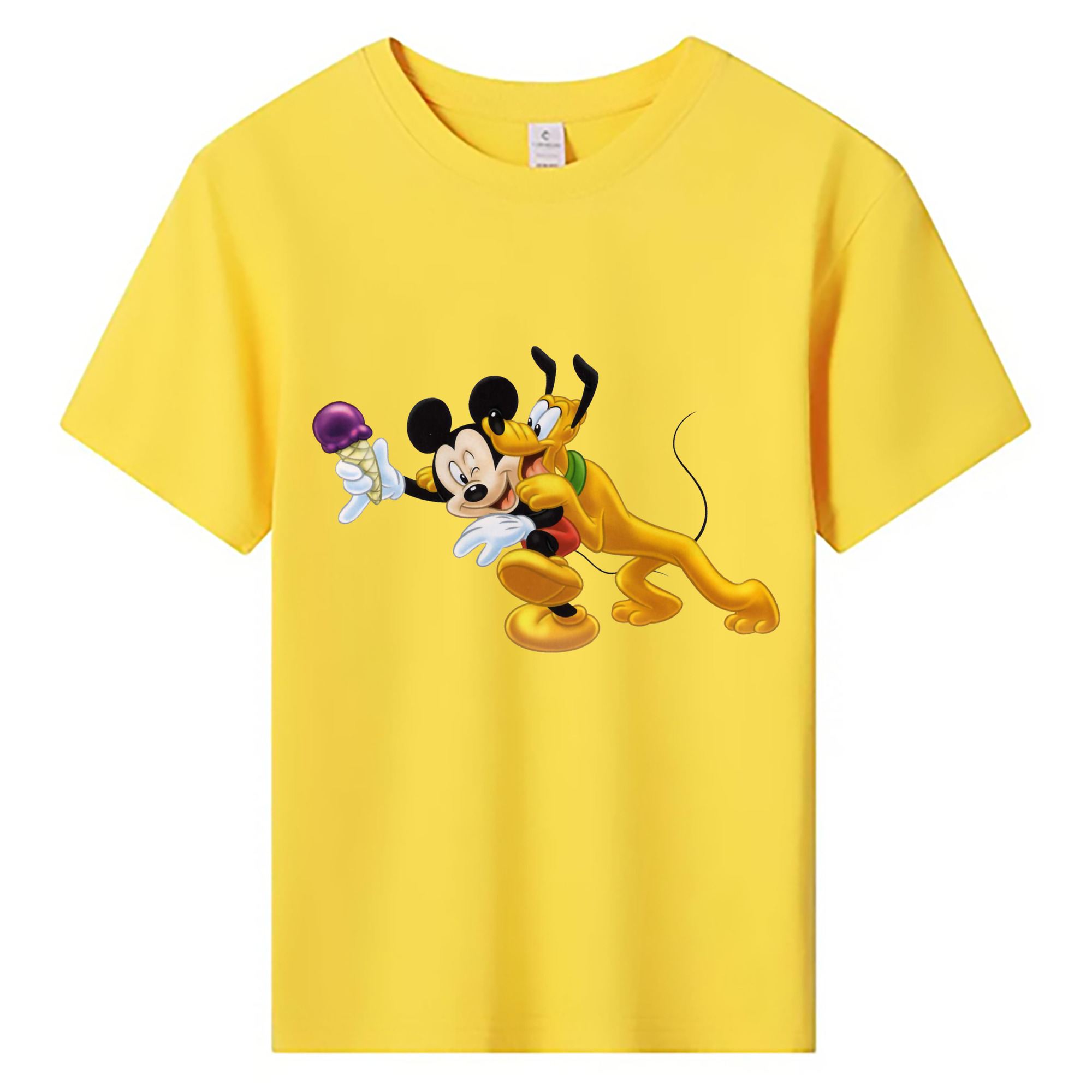 ミッキーマウス Mickey Mouse 綿100％キッズTシャツ（フロントプリント）