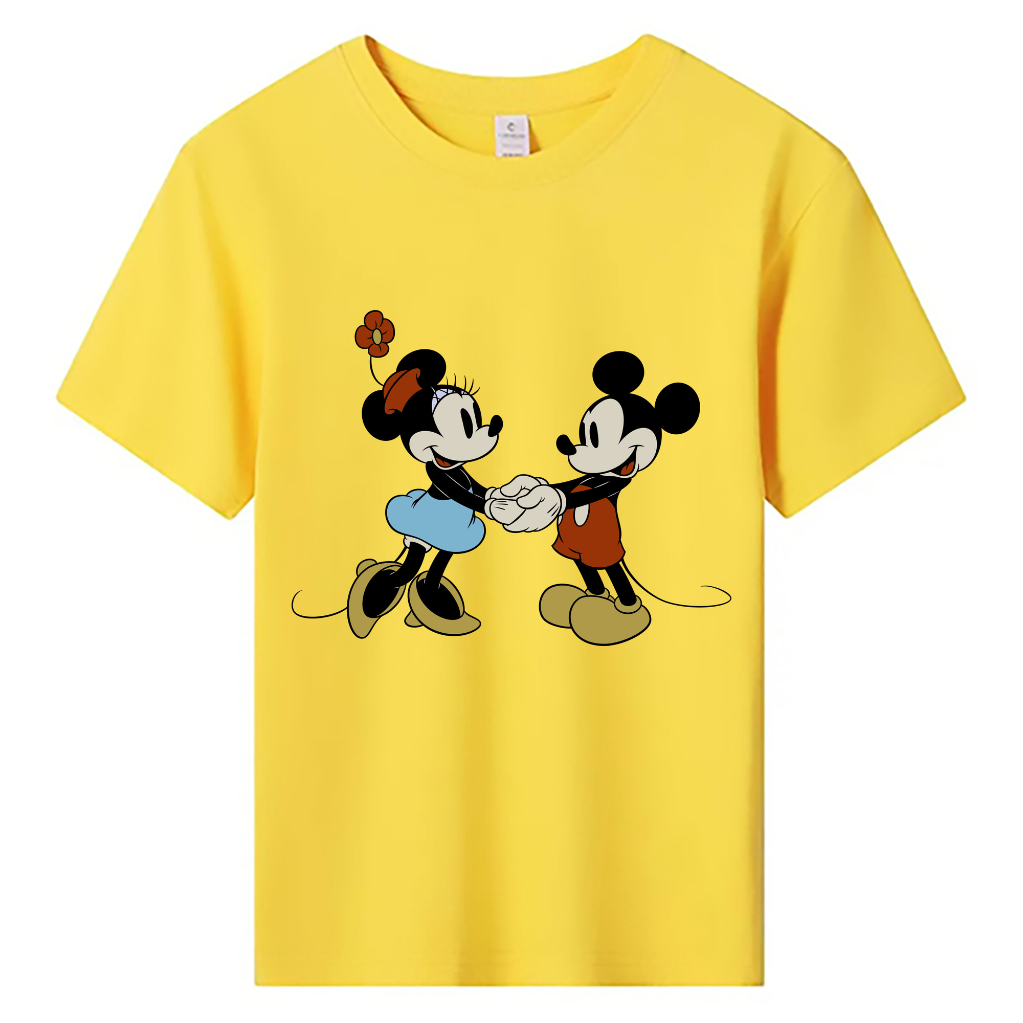 ミッキーマウス Mickey Mouse 綿100％キッズTシャツ（フロントプリント）
