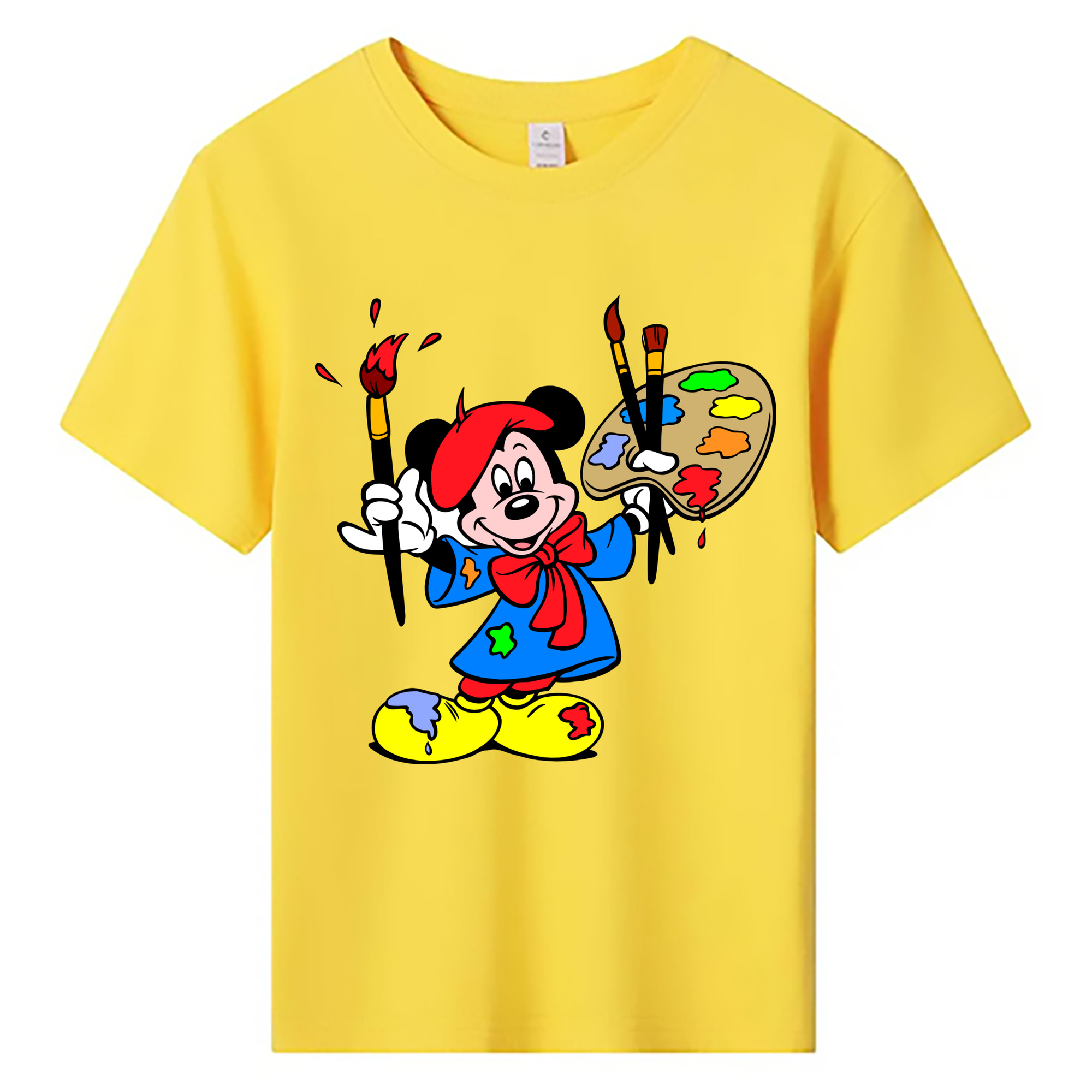 ミッキーマウス Mickey Mouse 綿100％キッズTシャツ（フロントプリント）