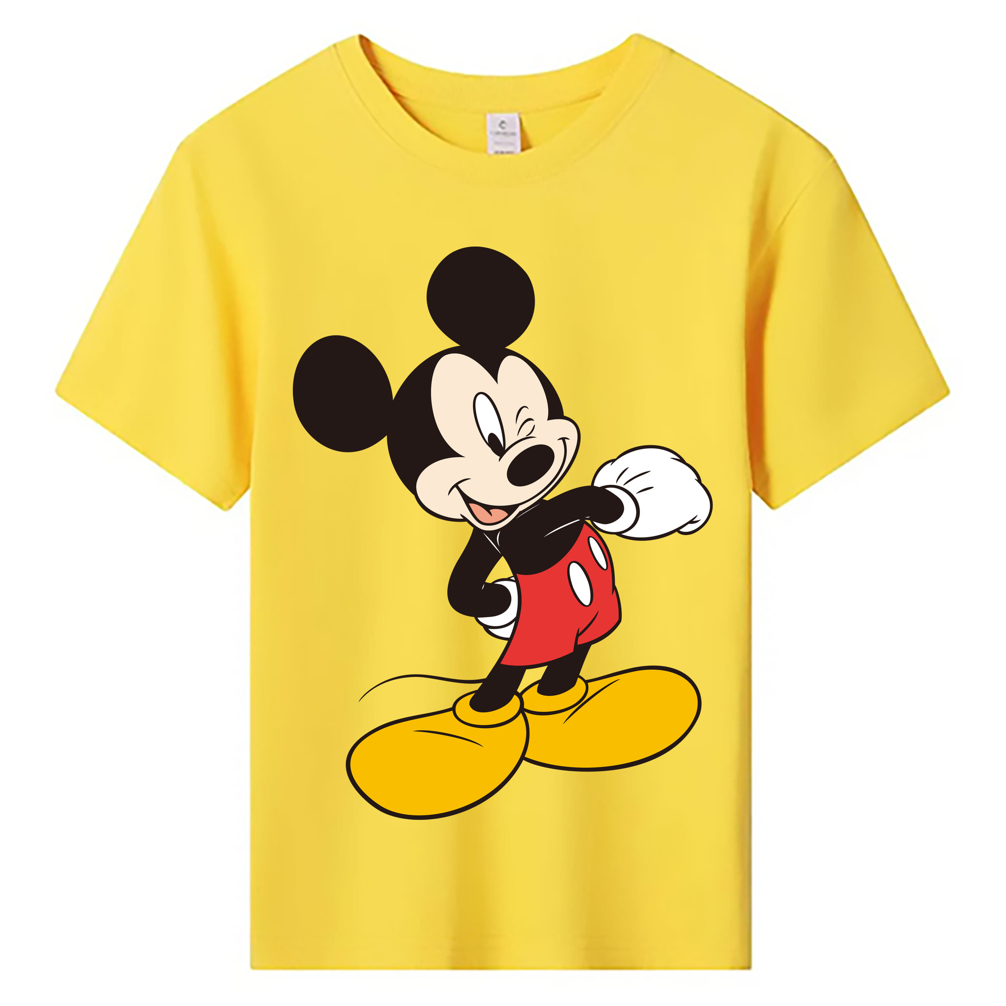 ミッキーマウス Mickey Mouse 綿100％キッズTシャツ（フロントプリント）