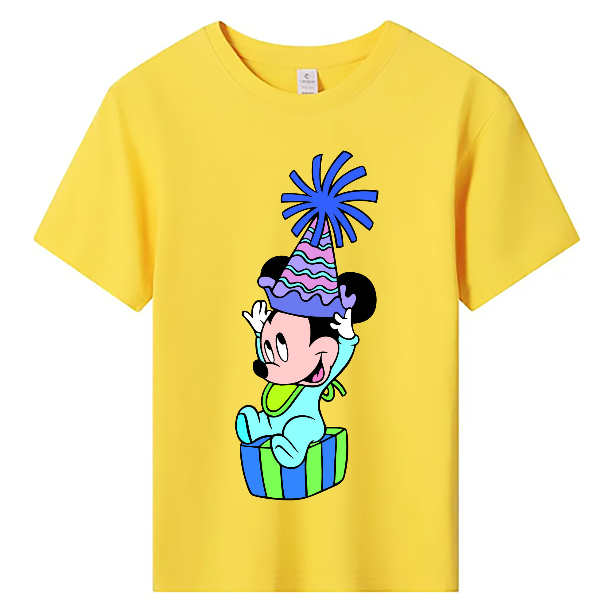 ミッキーマウス Mickey Mouse 綿100％キッズTシャツ（フロントプリント）