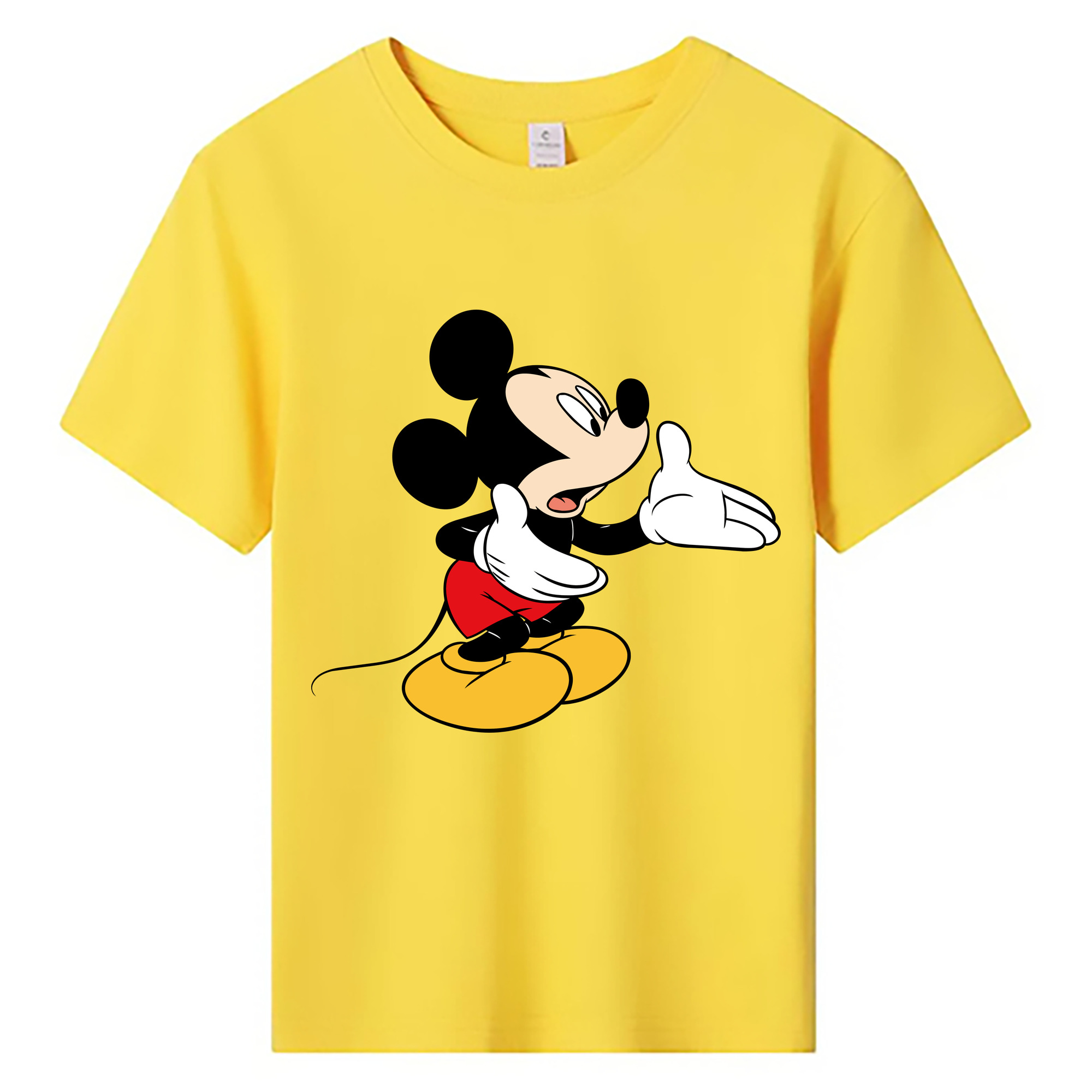 ミッキーマウス Mickey Mouse 綿100％キッズTシャツ（フロントプリント）
