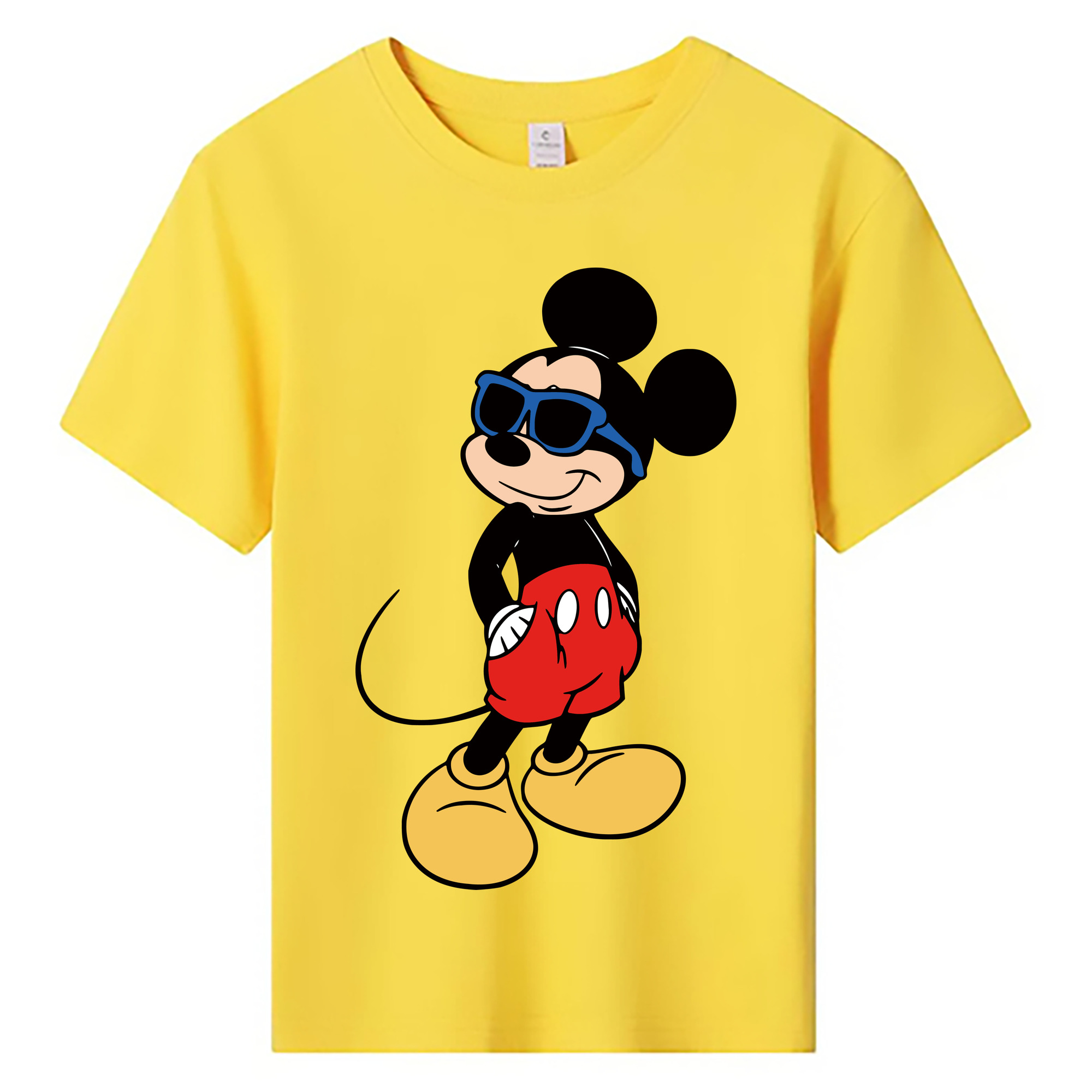 ミッキーマウス Mickey Mouse 綿100％キッズTシャツ（フロントプリント）