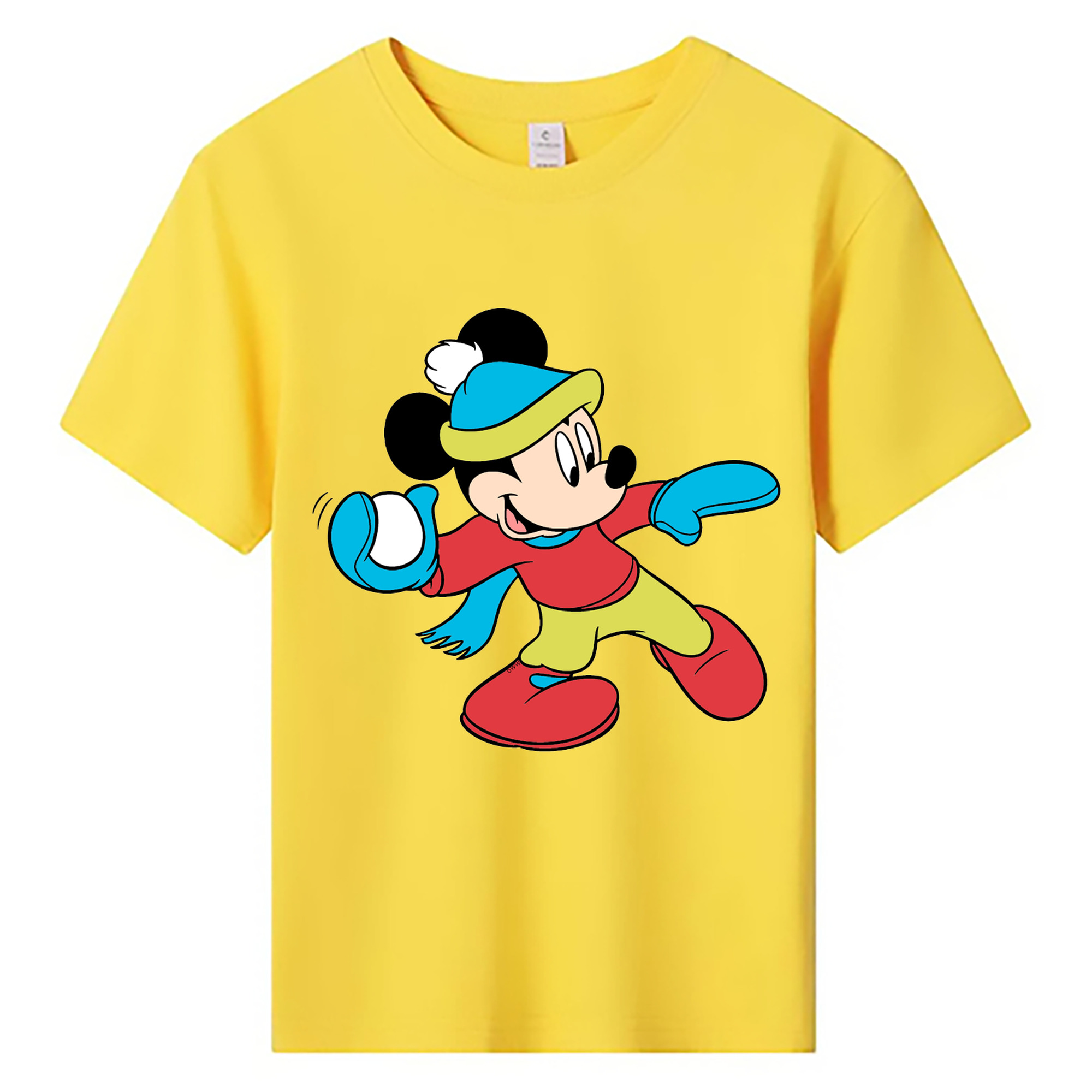 ミッキーマウス Mickey Mouse 綿100％キッズTシャツ（フロントプリント）