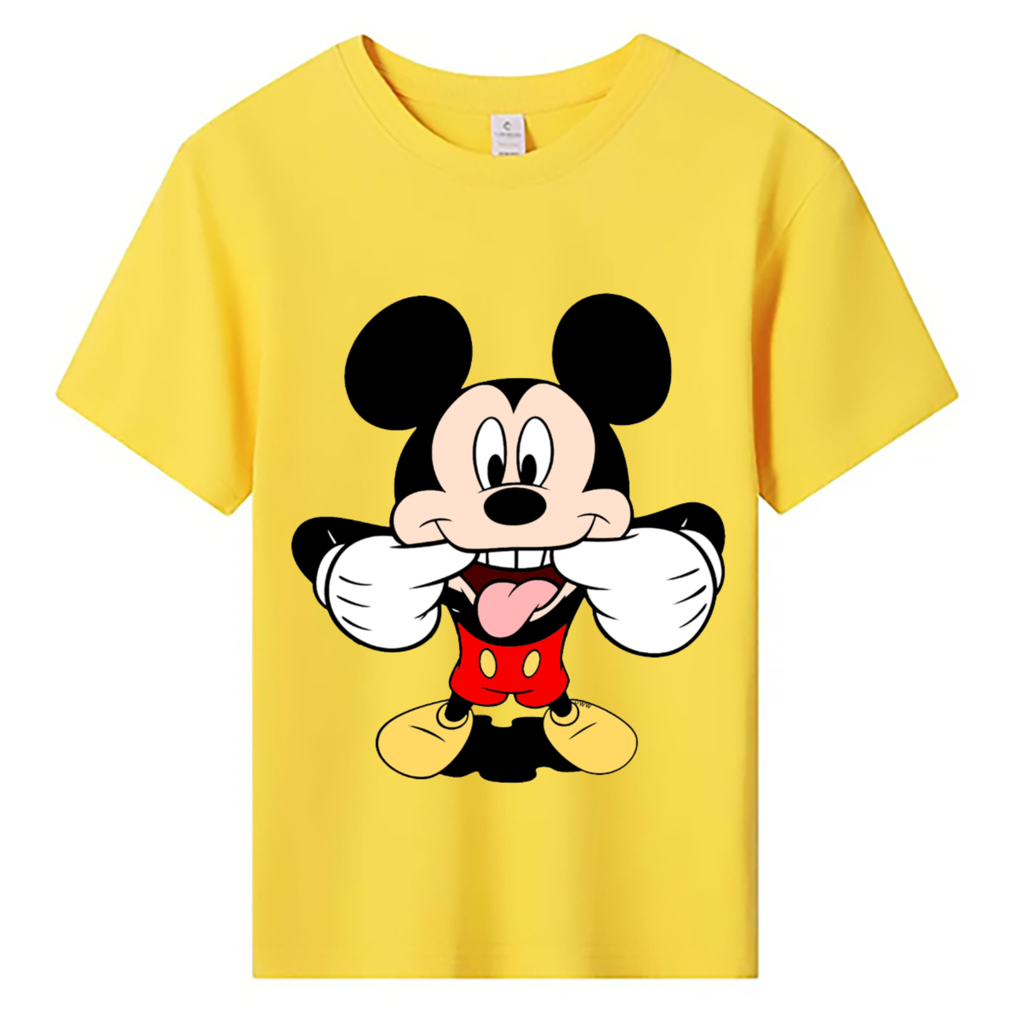 ミッキーマウス Mickey Mouse 綿100％キッズTシャツ（フロントプリント）