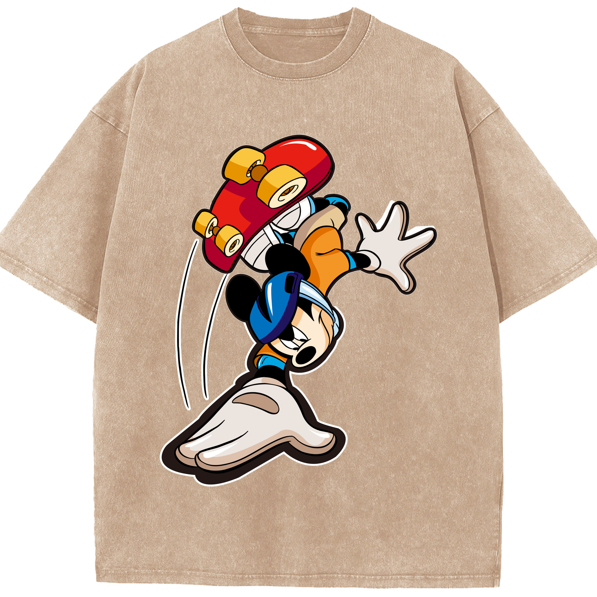 （画像用） ミッキーマウス Mickey Mouse 綿100% ヴィンテージ風 半袖Tシャツ（フロントプリント）