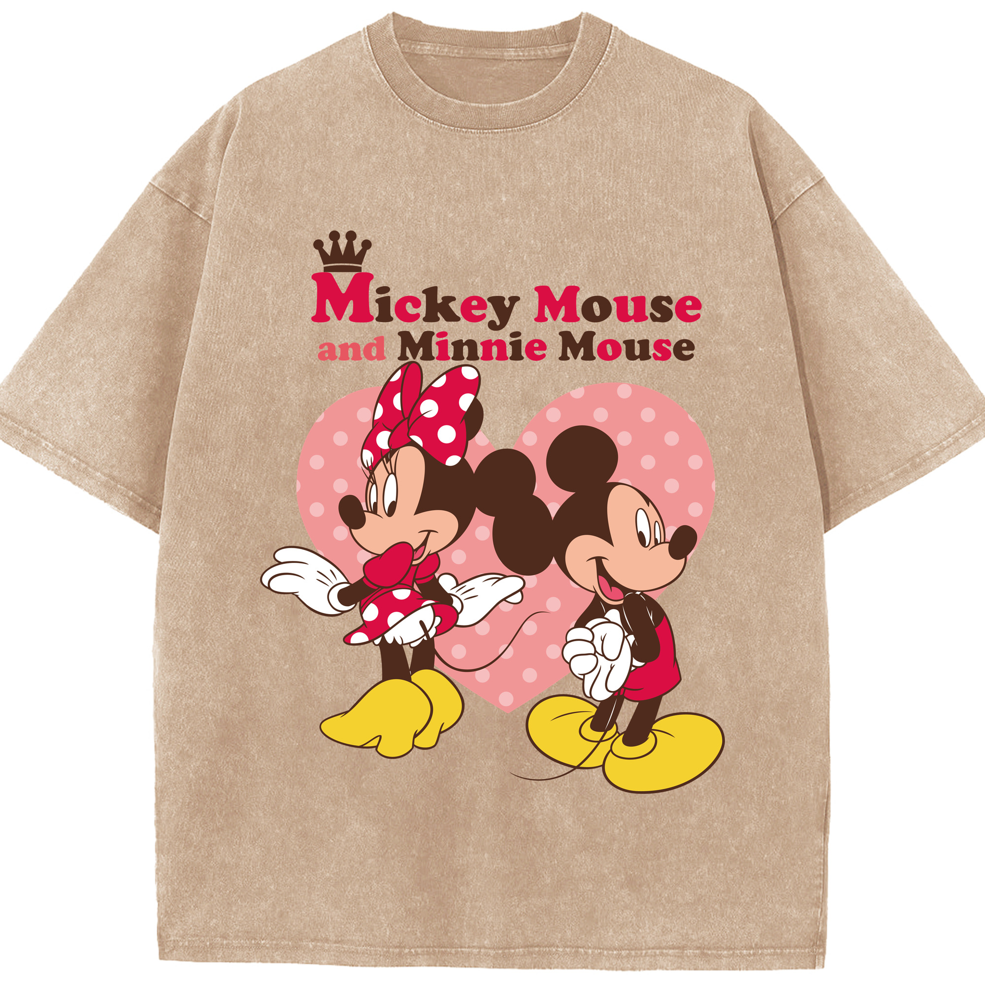 （画像用） ミッキーマウス Mickey Mouse 綿100% ヴィンテージ風 半袖Tシャツ（フロントプリント）
