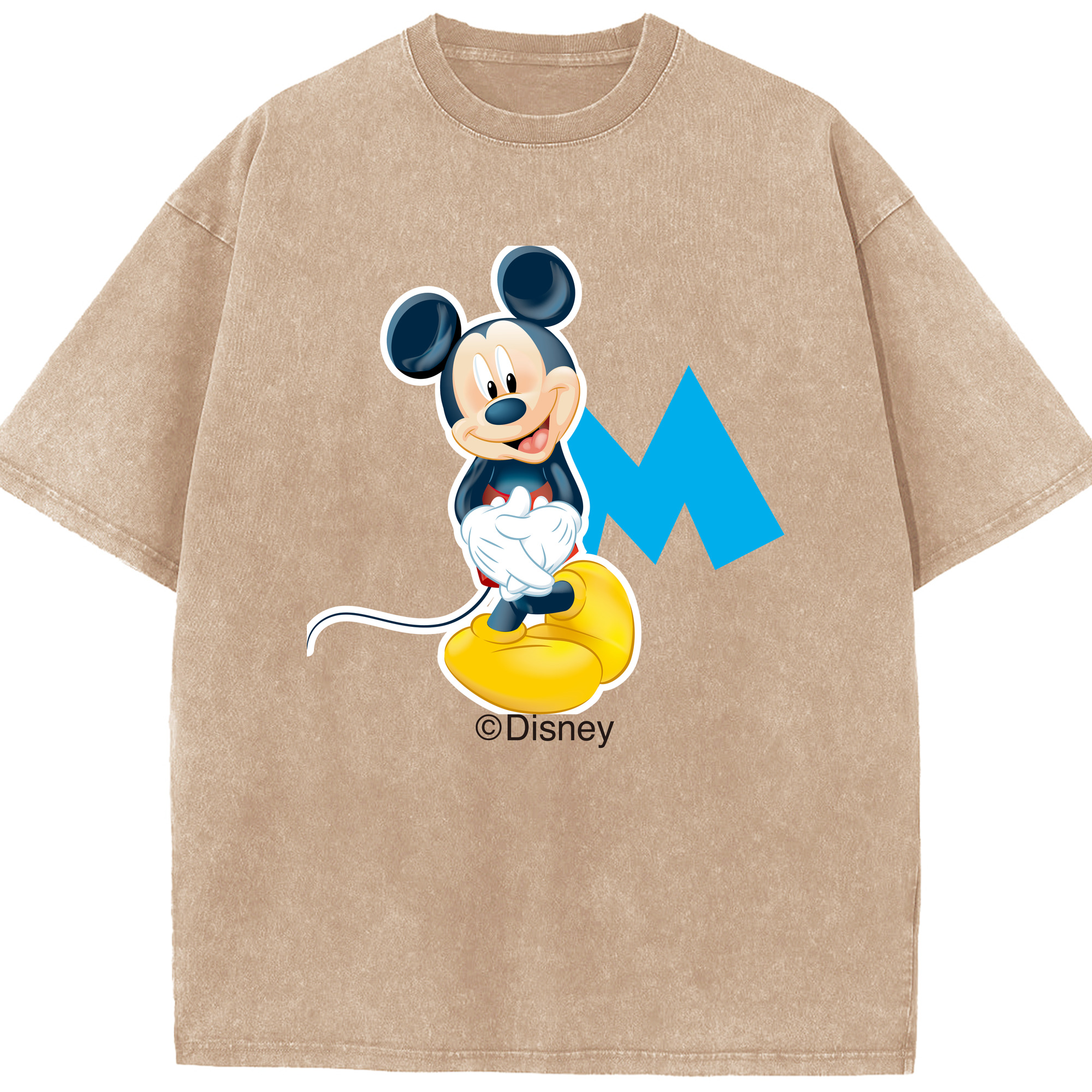 （画像用） ミッキーマウス Mickey Mouse 綿100% ヴィンテージ風 半袖Tシャツ（フロントプリント）