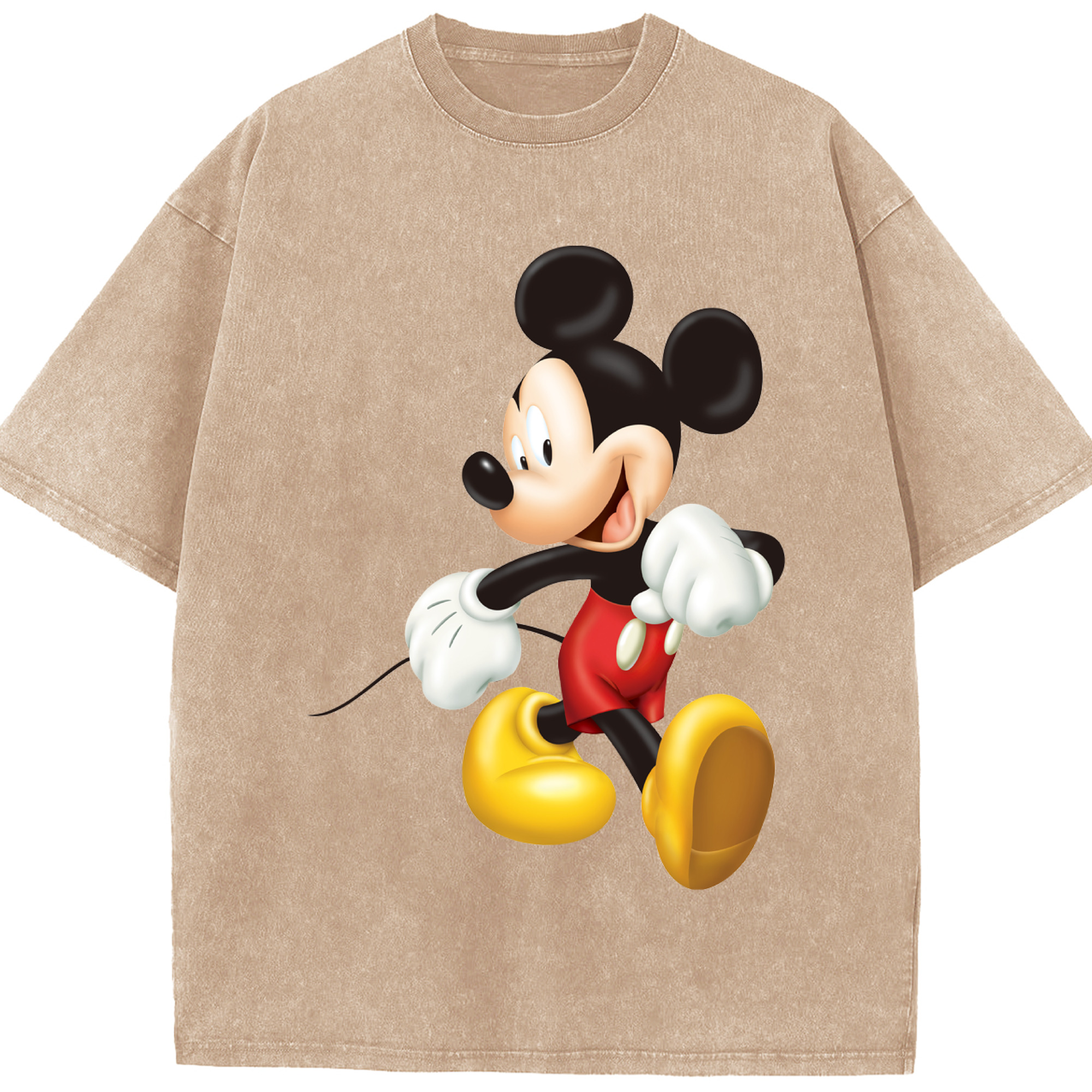 ミッキーマウス Mickey Mouse 綿100% ヴィンテージ風 半袖Tシャツ（フロントプリント）