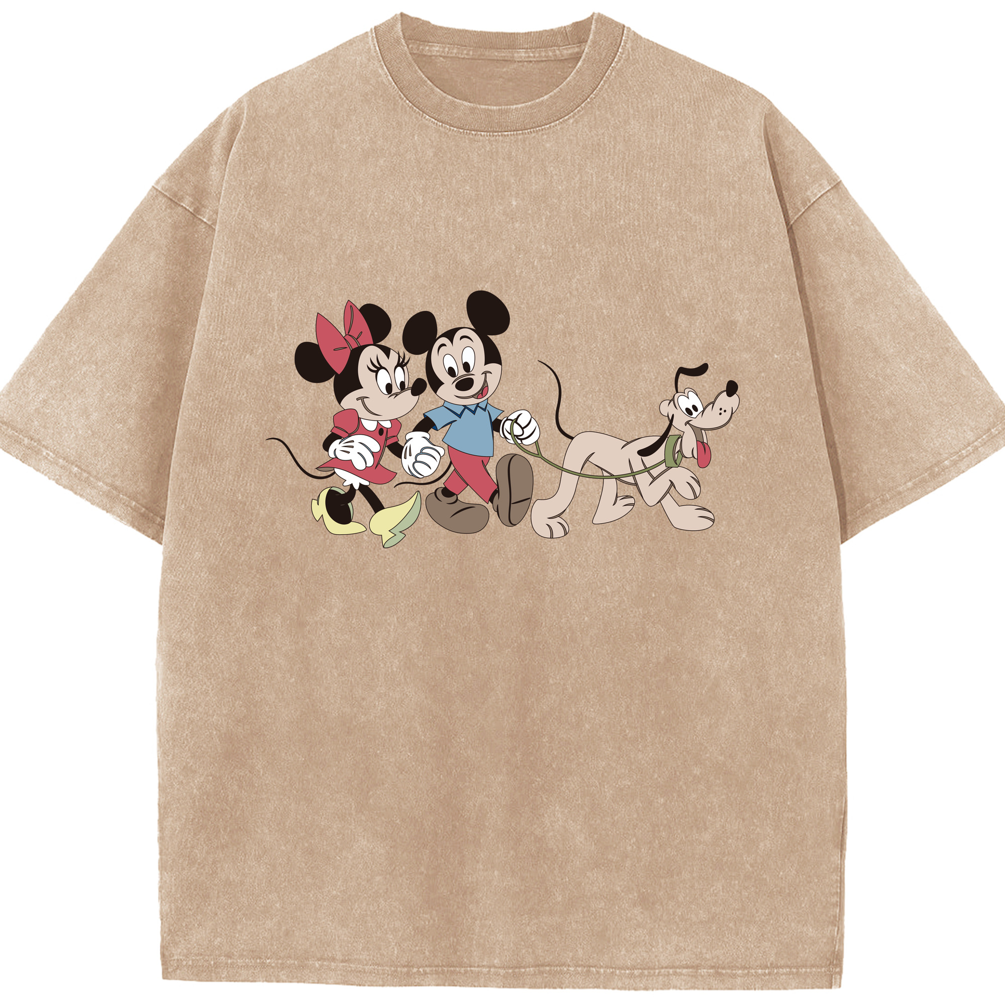 （画像用） ミッキーマウス Mickey Mouse 綿100% ヴィンテージ風 半袖Tシャツ（フロントプリント）