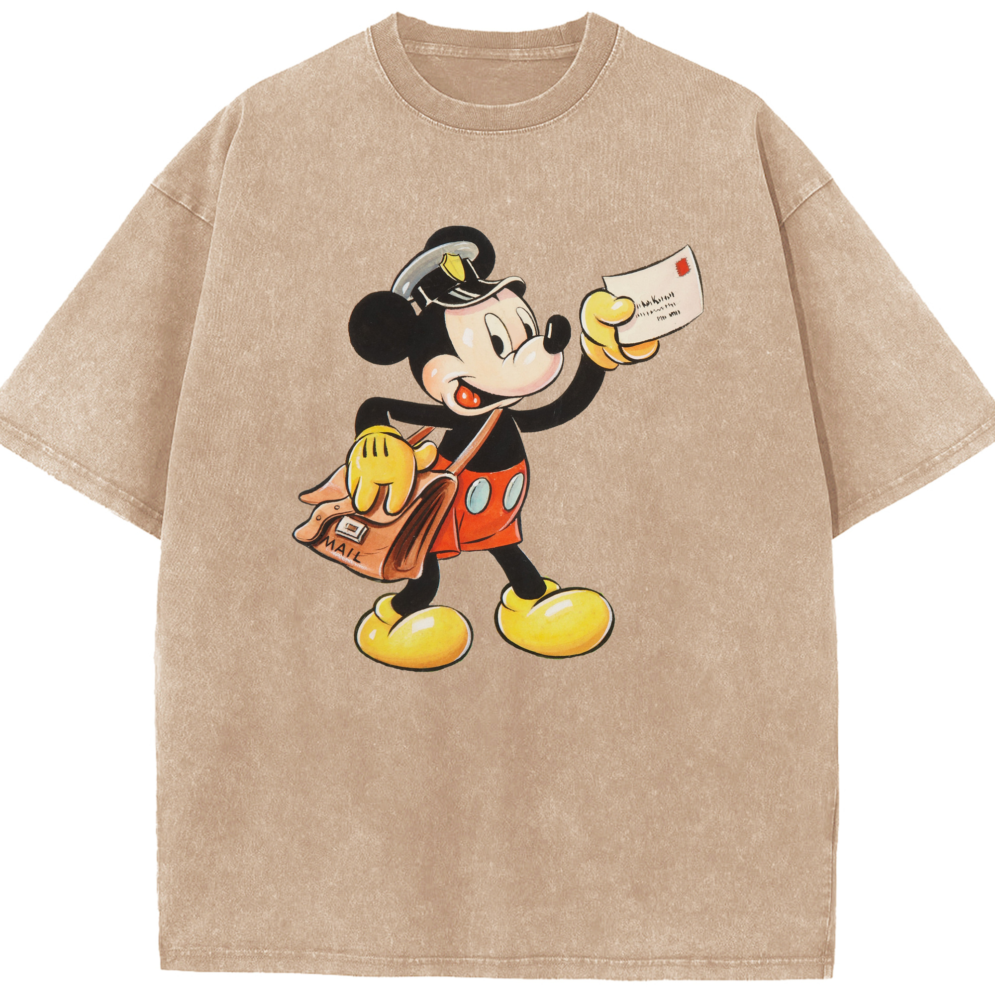 （画像用） ミッキーマウス Mickey Mouse 綿100% ヴィンテージ風 半袖Tシャツ（フロントプリント）