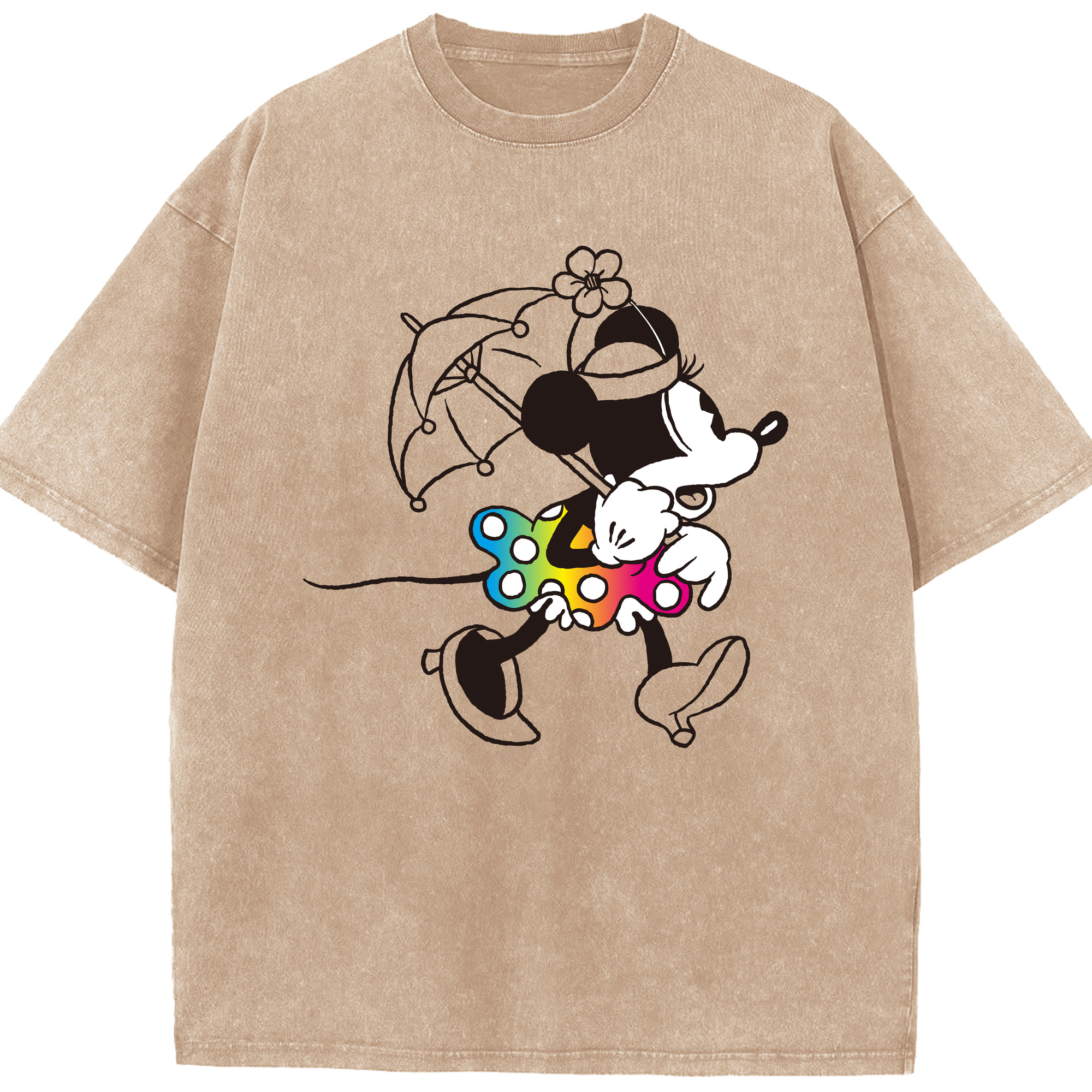 （画像用） ミッキーマウス Mickey Mouse 綿100% ヴィンテージ風 半袖Tシャツ（フロントプリント）