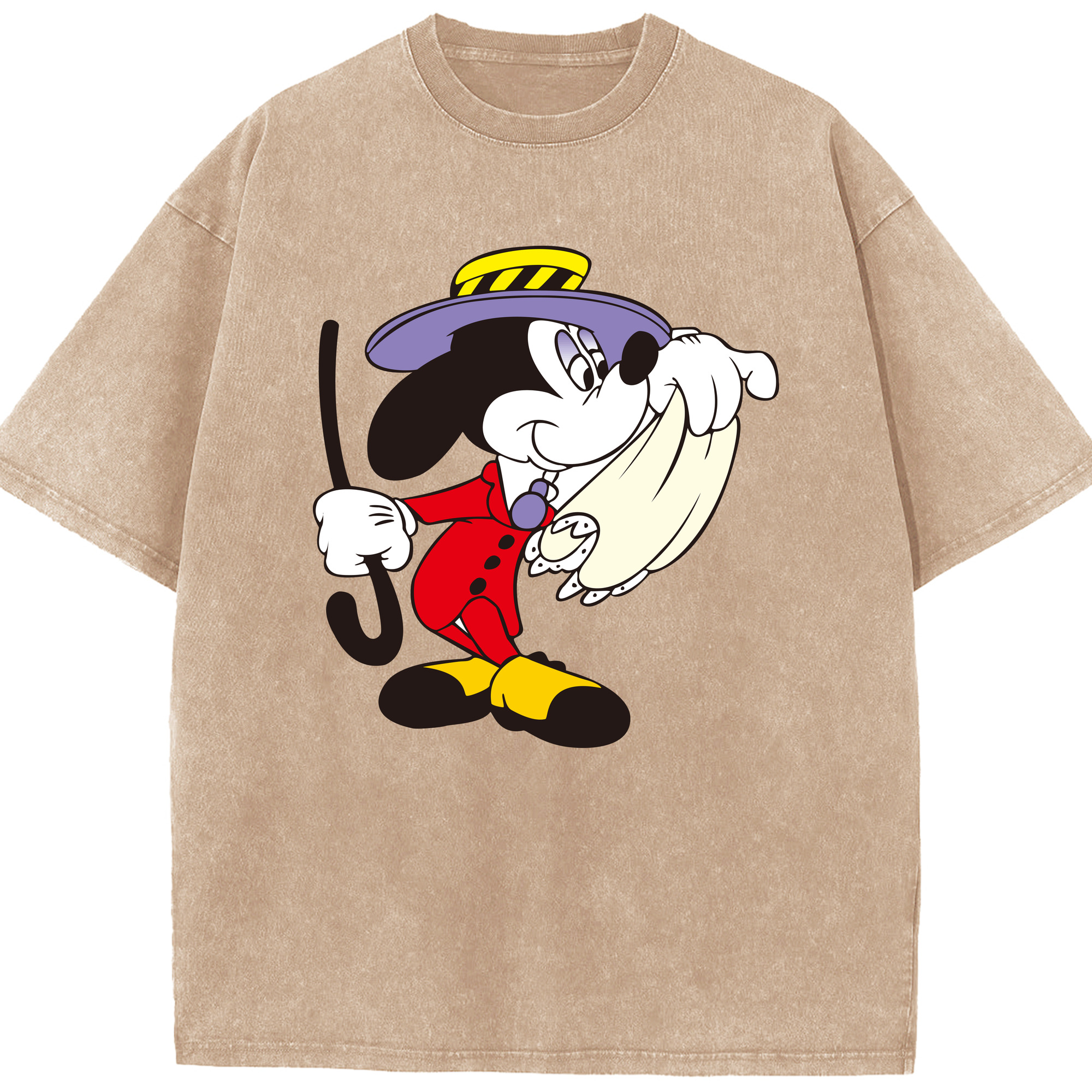（画像用） ミッキーマウス Mickey Mouse 綿100% ヴィンテージ風 半袖Tシャツ（フロントプリント）