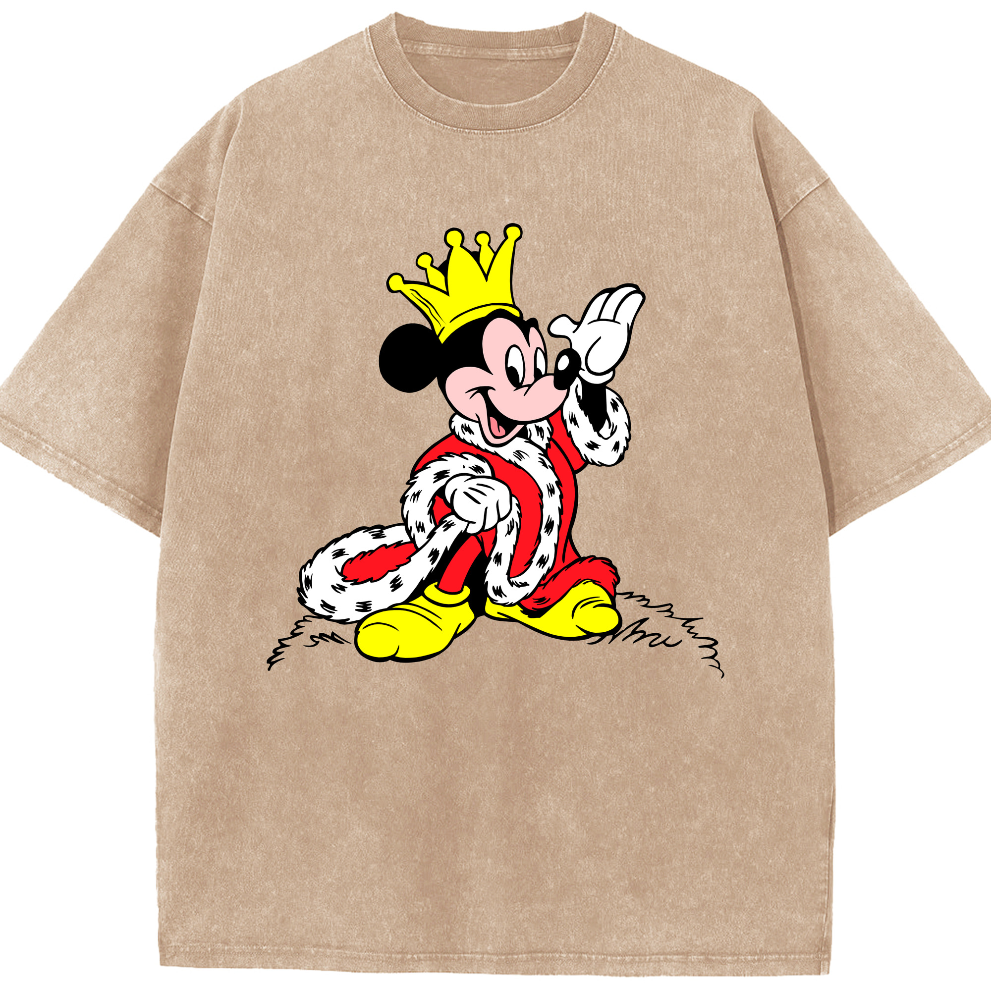（画像用） ミッキーマウス Mickey Mouse 綿100% ヴィンテージ風 半袖Tシャツ（フロントプリント）