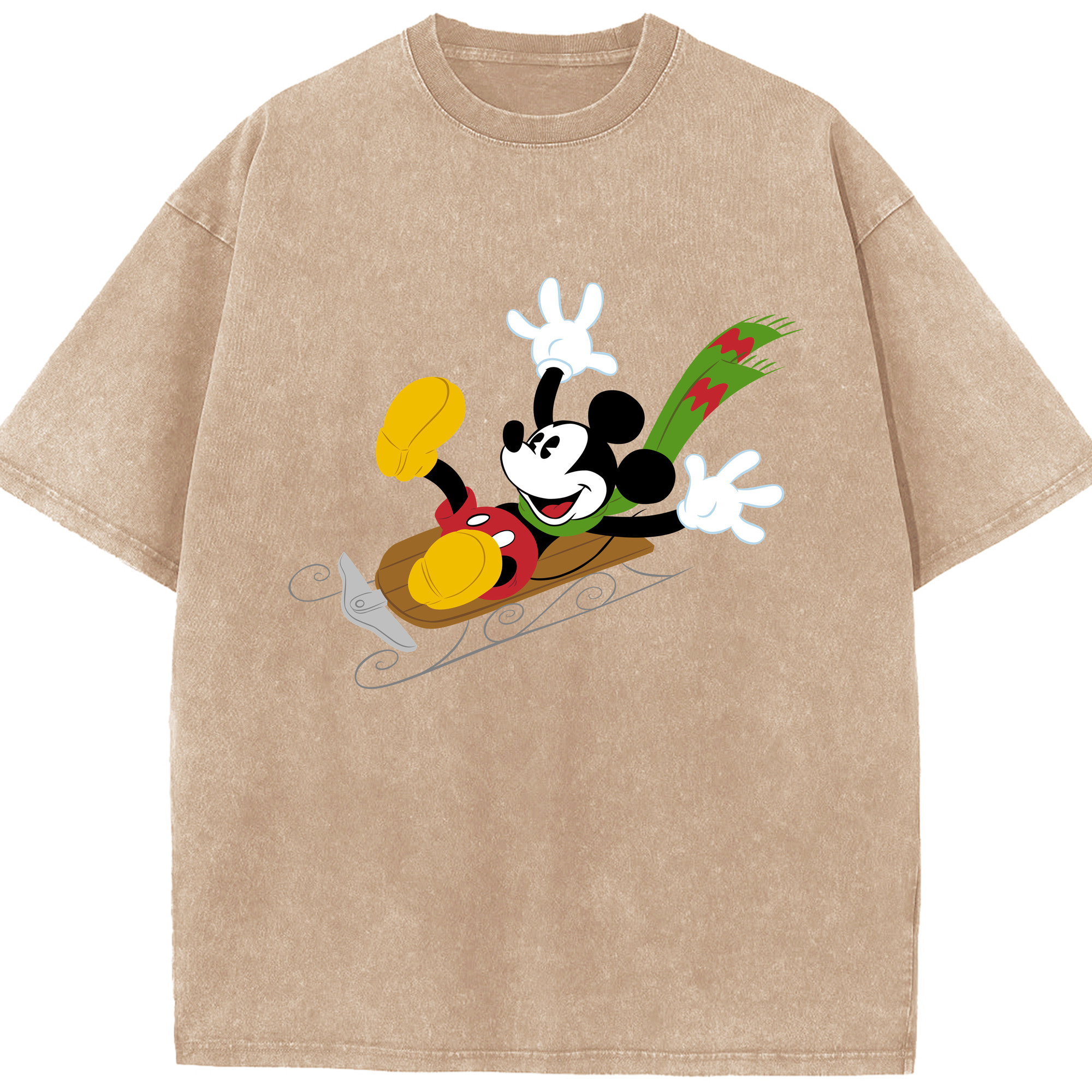 （画像用） ミッキーマウス Mickey Mouse 綿100% ヴィンテージ風 半袖Tシャツ（フロントプリント）