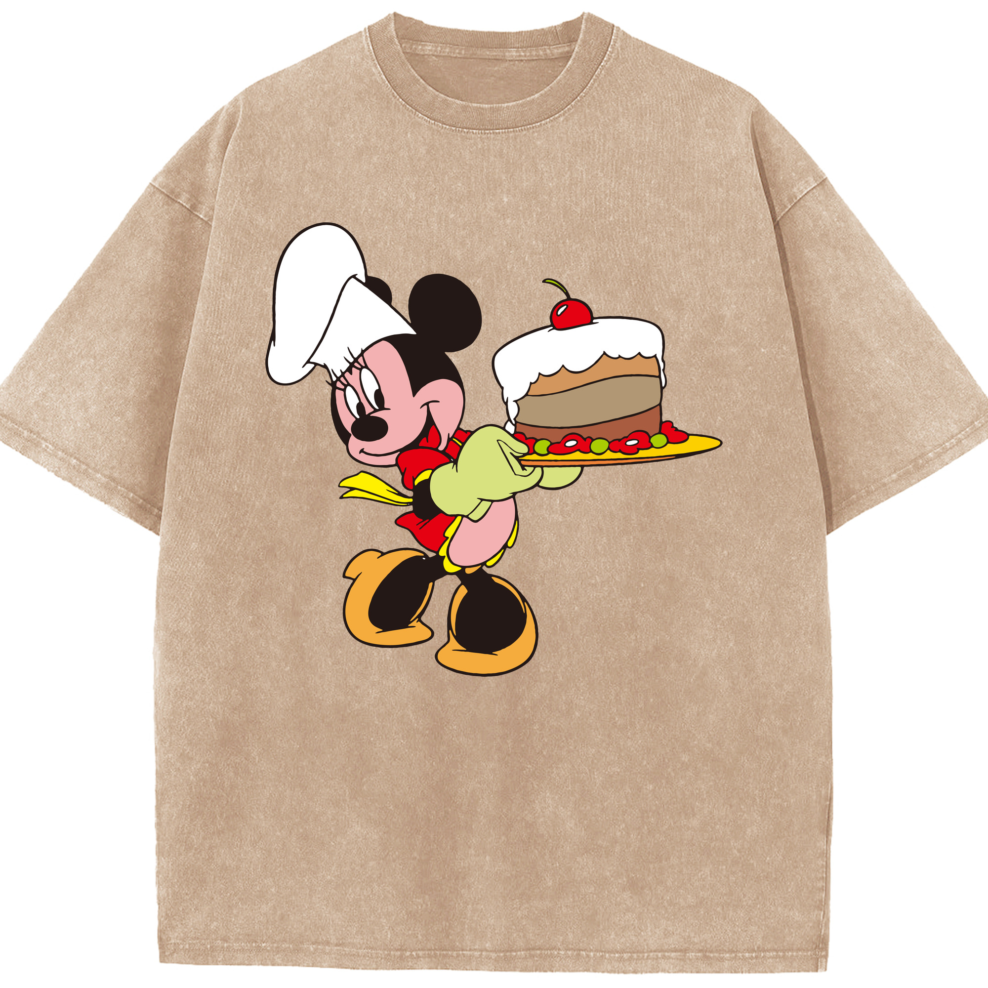 （画像用） ミッキーマウス Mickey Mouse 綿100% ヴィンテージ風 半袖Tシャツ（フロントプリント）